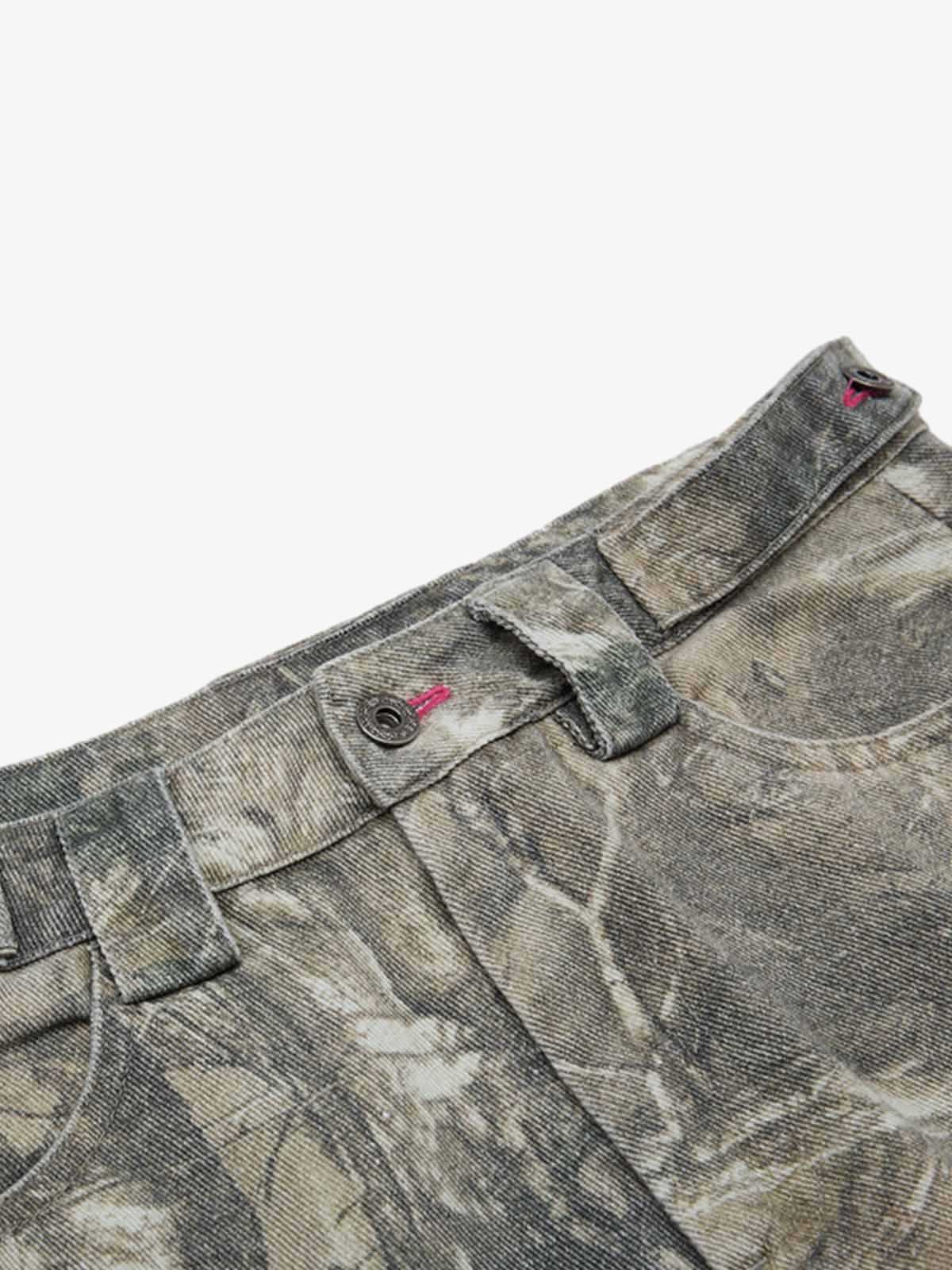 Abstract Camouflage Washed Barrel Jeans - Image 3