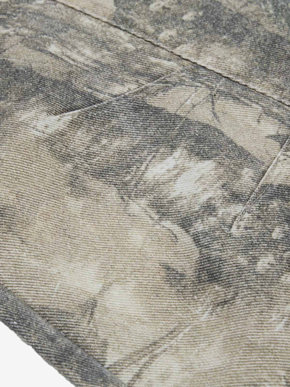 Abstract Camouflage Washed Barrel Jeans - Image 6