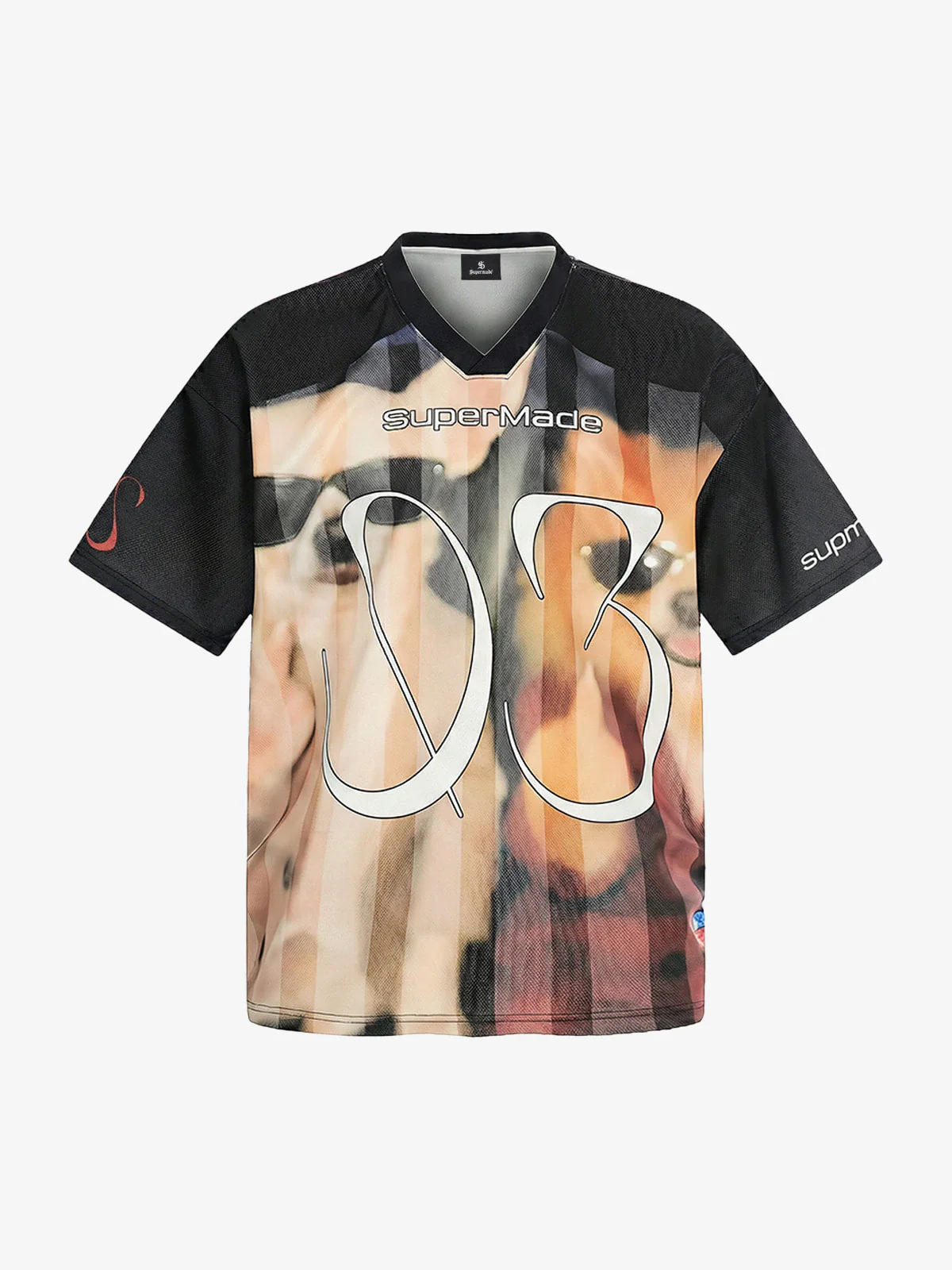 Abstract Dog Graphic Mesh Jersey T-Shirt - Image 2