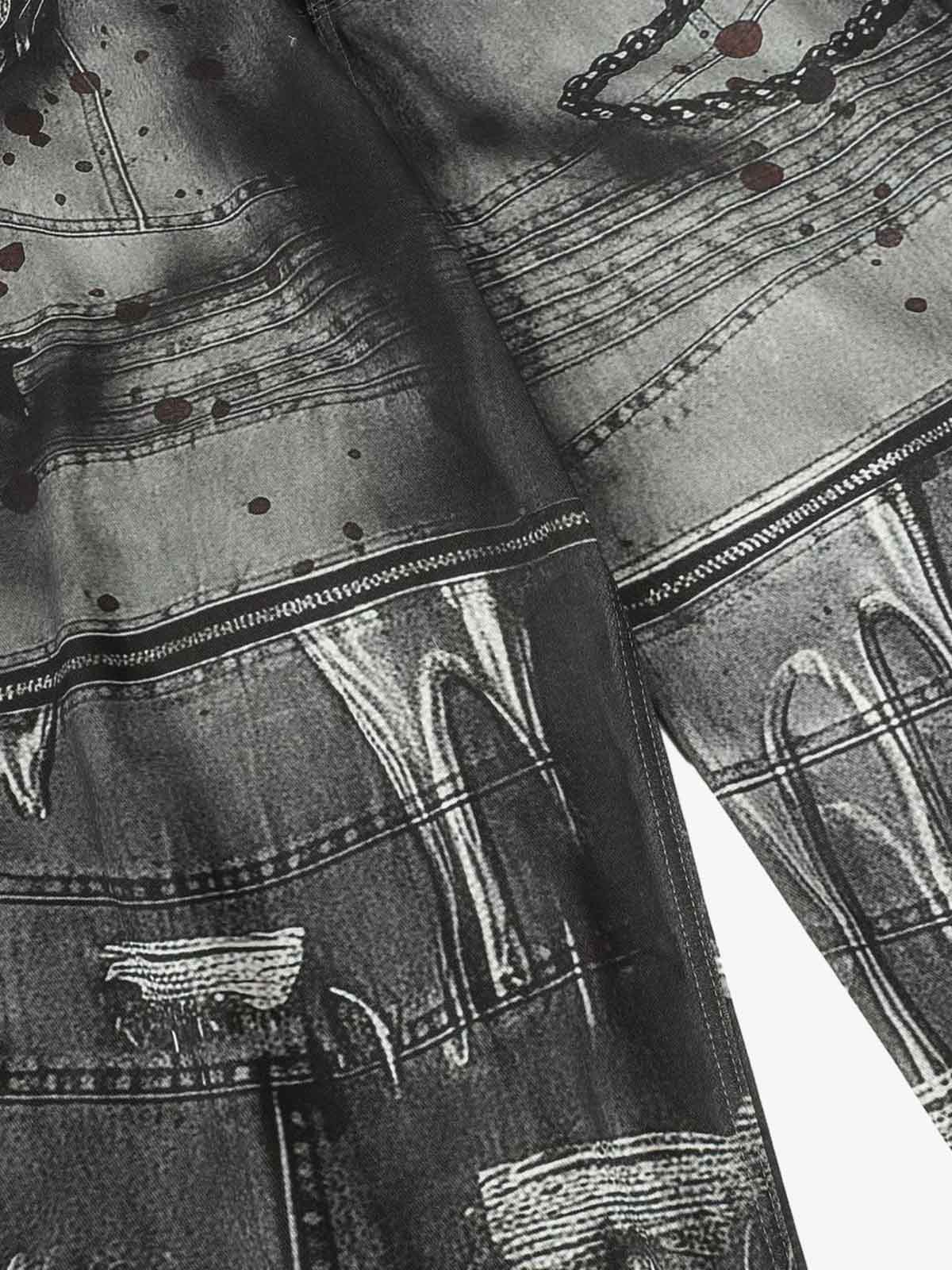 Abstract Graphic Print Wide Leg Barrel Jeans - Image 12