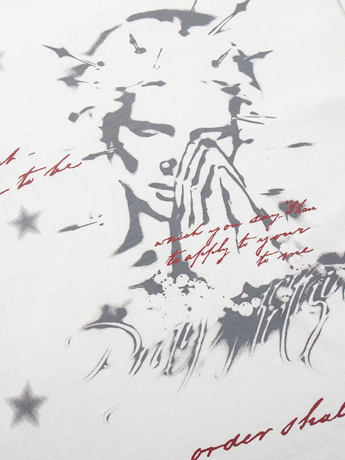Abstract Portrait Star Graphic T-Shirt - Image 5