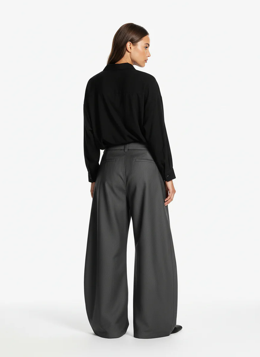 Adjustable Side Buttons Barrel Pants - Image 4
