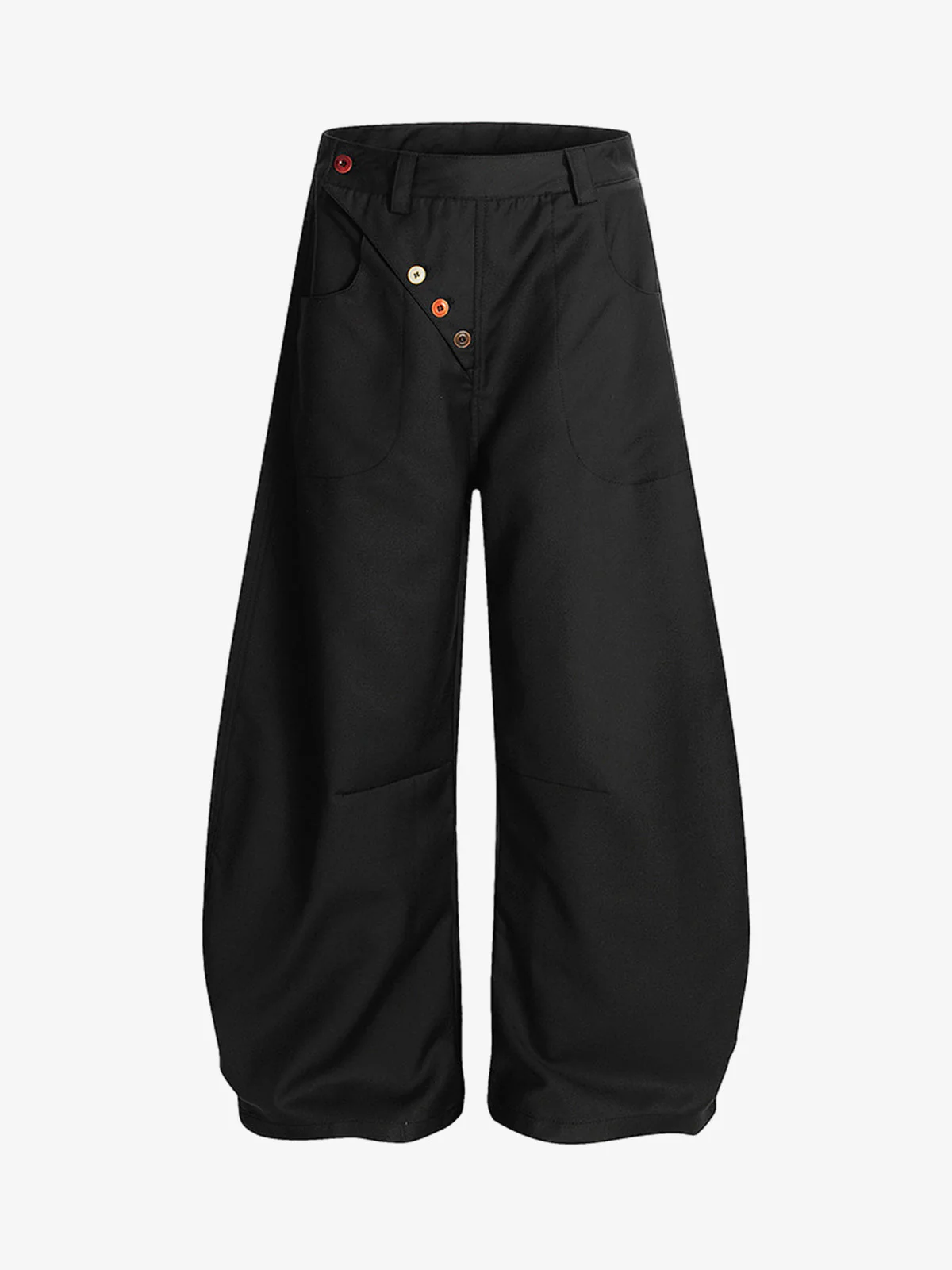 Adjustable Side Buttons Barrel Pants - Image 5