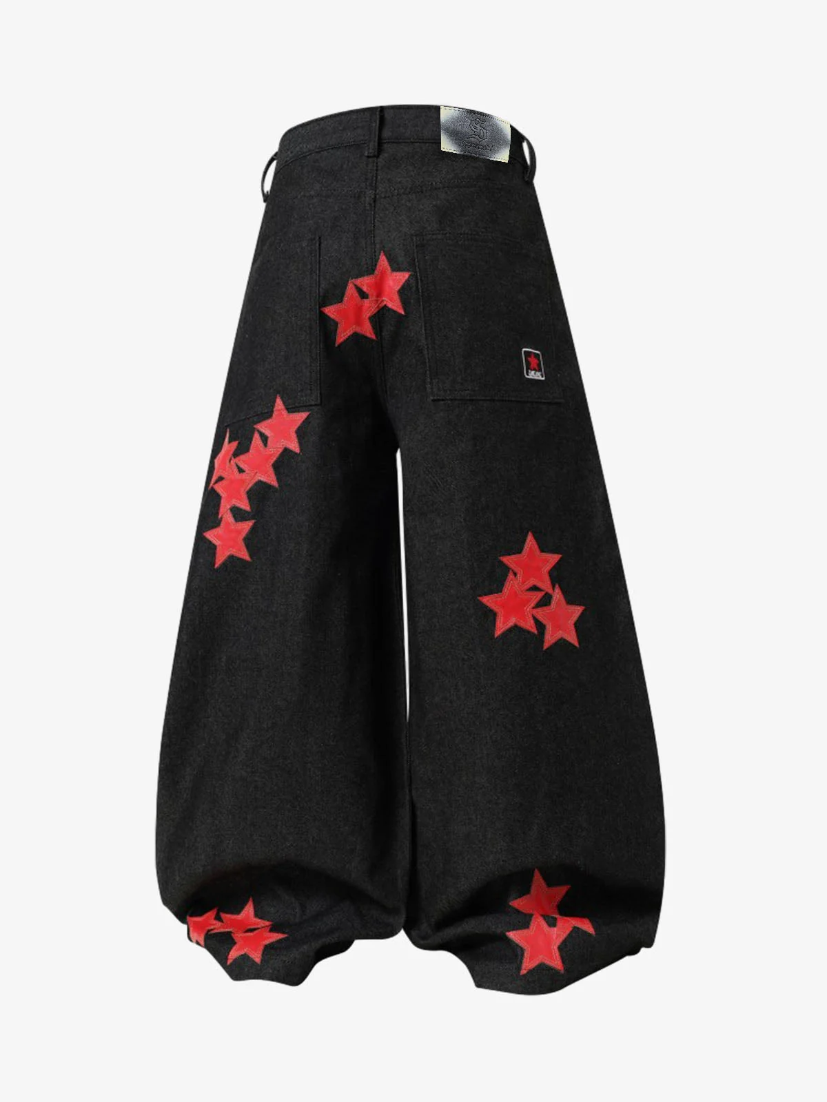 American Flag Patch Rhinestone Baggy Jeans - Image 2