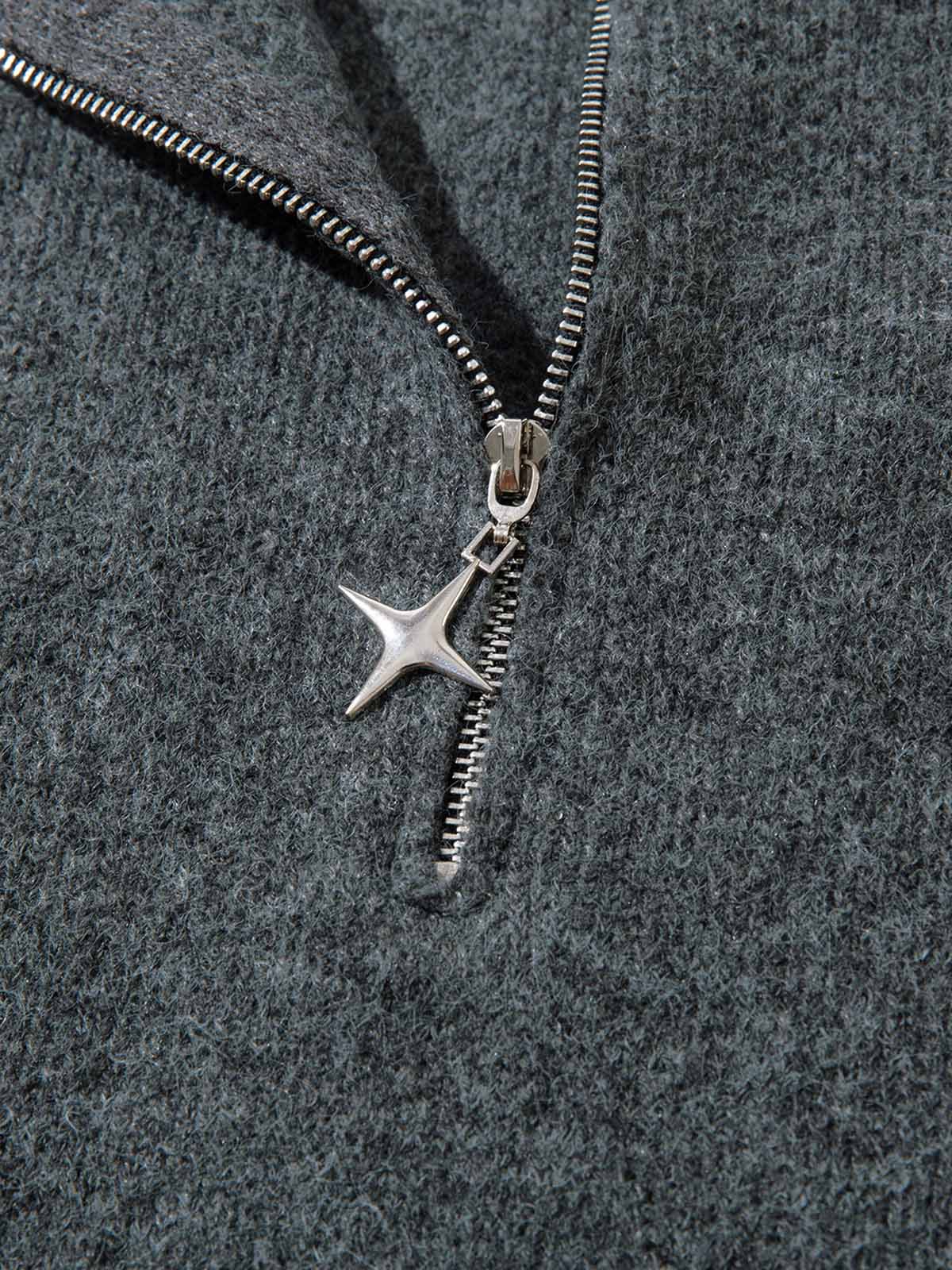 Distressed Quarter Zip Sweater - Image 10