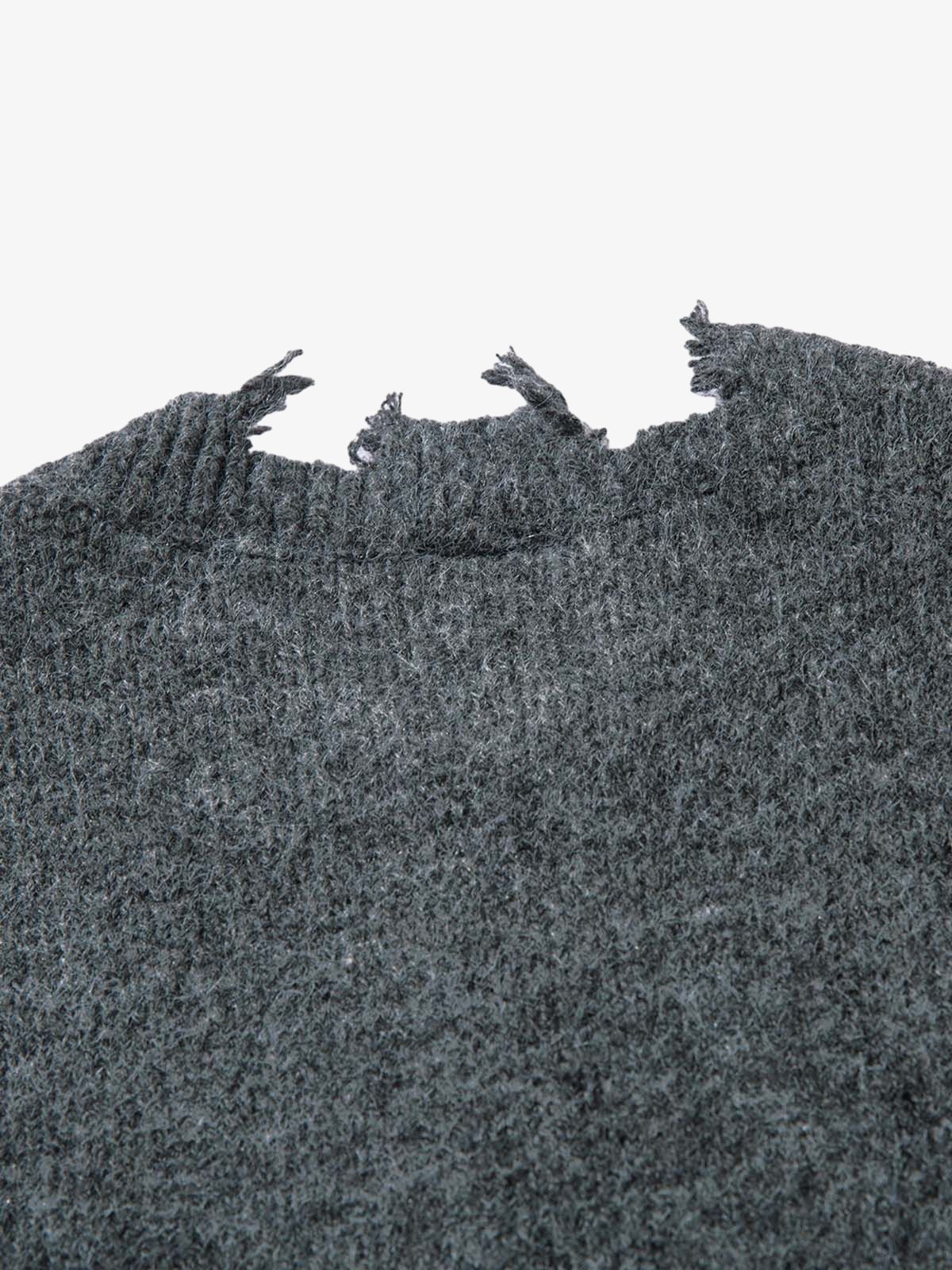 Distressed Quarter Zip Sweater - Image 9