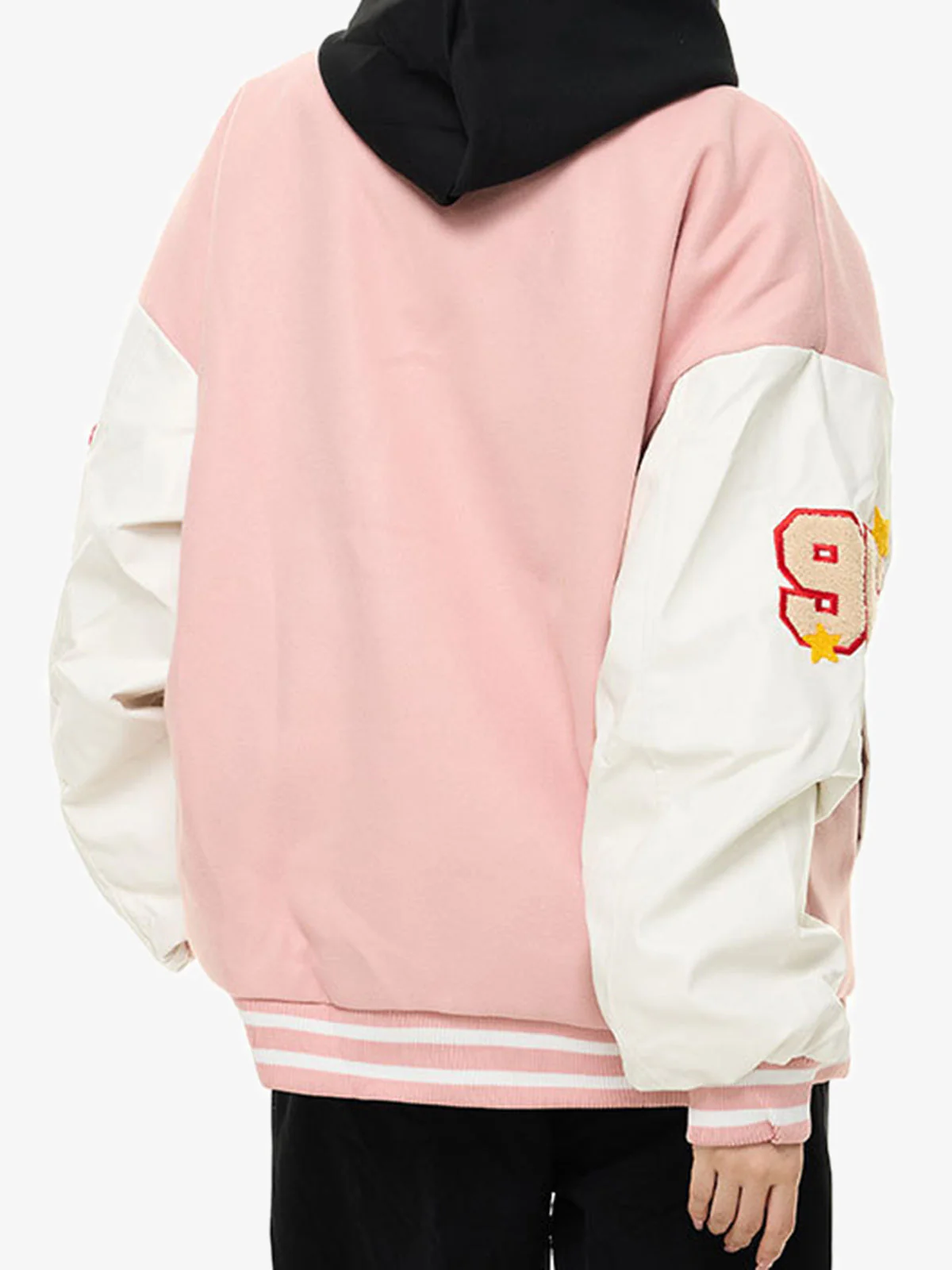 Apple Flocking Embroidered Baseball Jacket - 2506 - Image 3