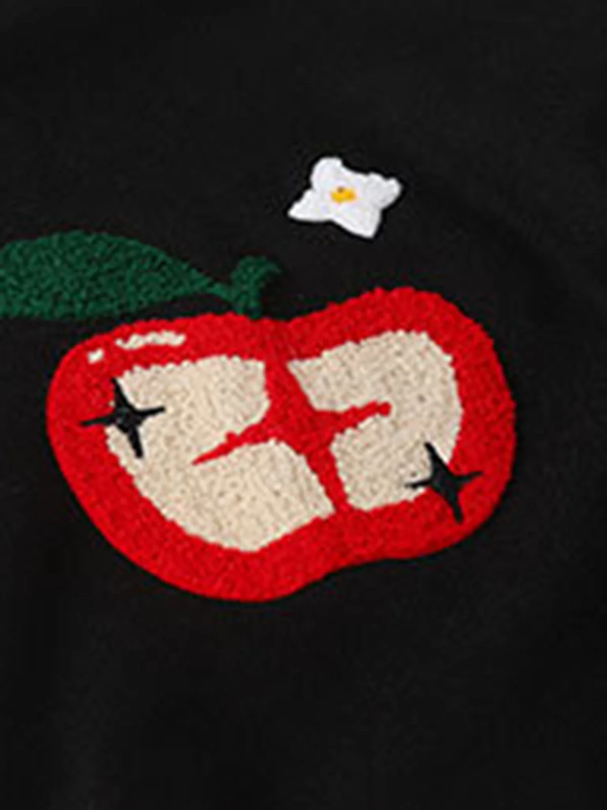 Apple Flocking Embroidered Baseball Jacket - 2506 - Image 8