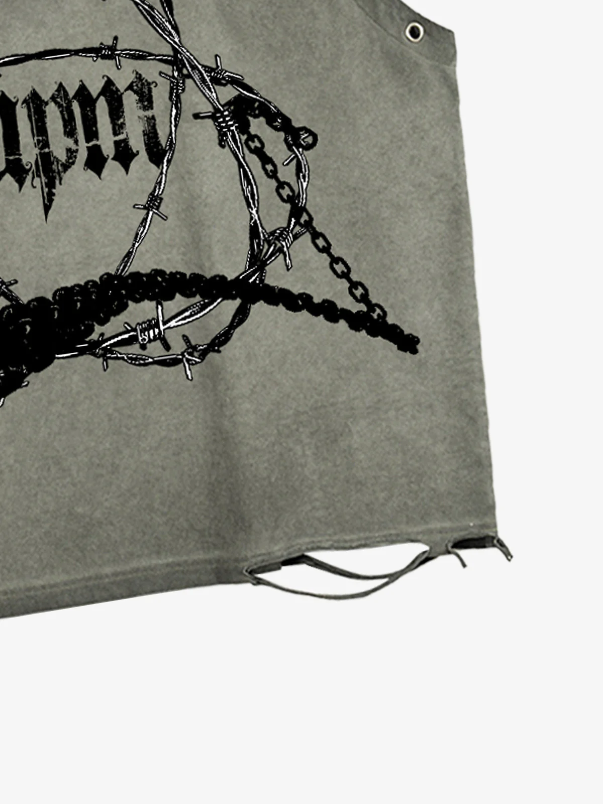 Barbed Wire Chain Graphic Sleeveless Vest - Image 9