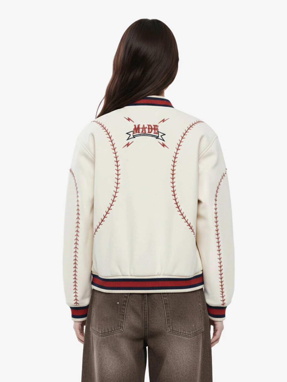Baseball Stitch Embroidered Varsity Jacket - Image 3