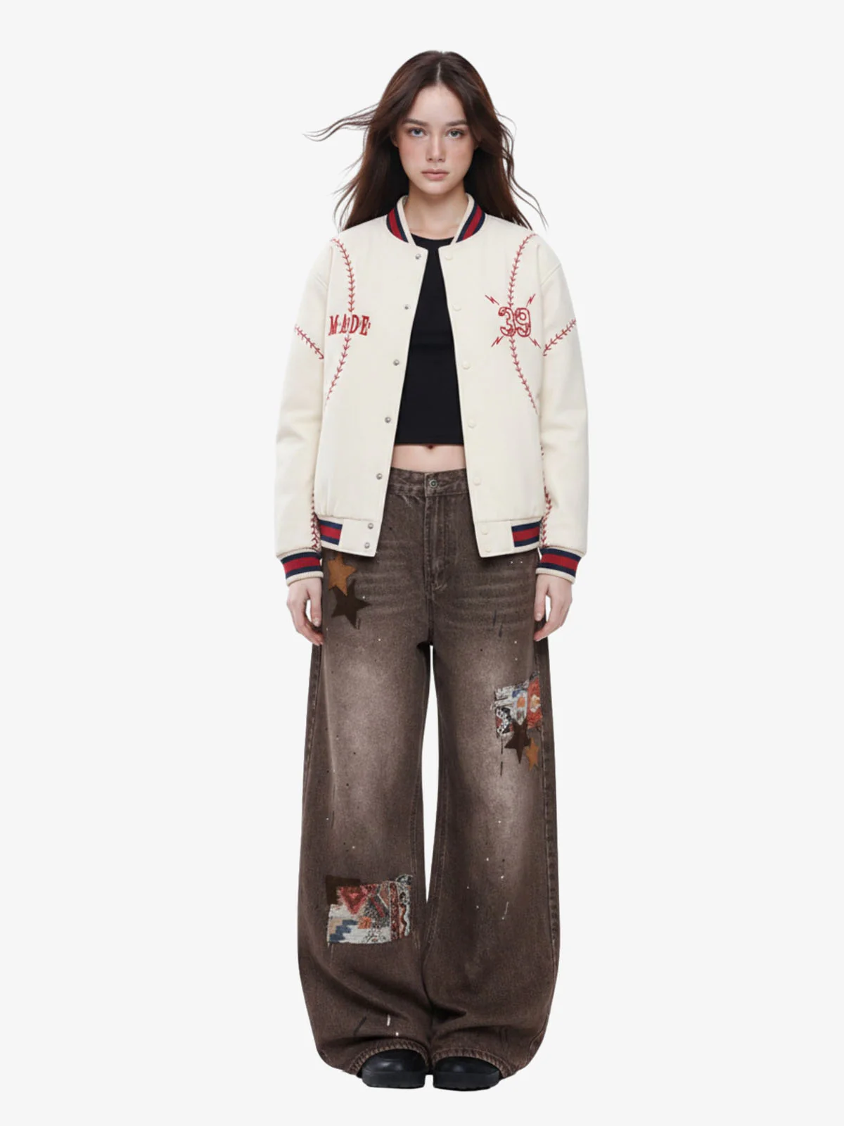 Baseball Stitch Embroidered Varsity Jacket - Image 4