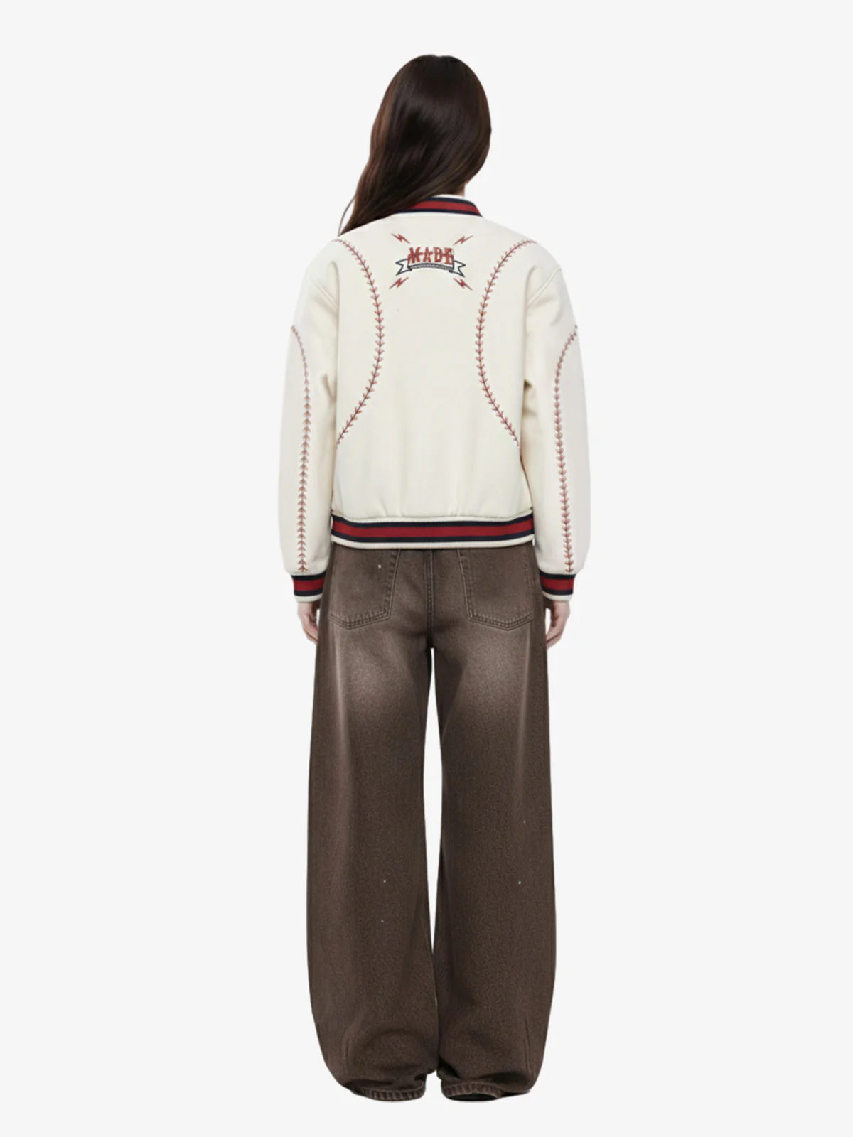 Baseball Stitch Embroidered Varsity Jacket - Image 5
