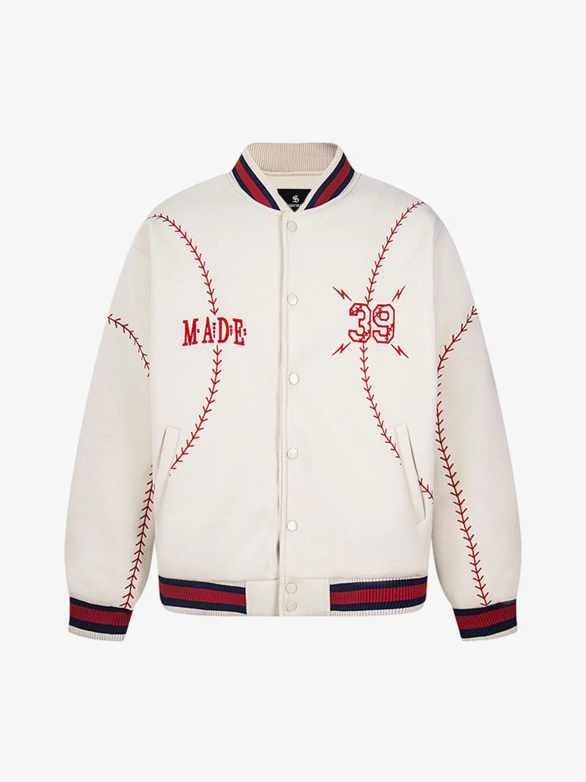 Baseball Stitch Embroidered Varsity Jacket - Image 6