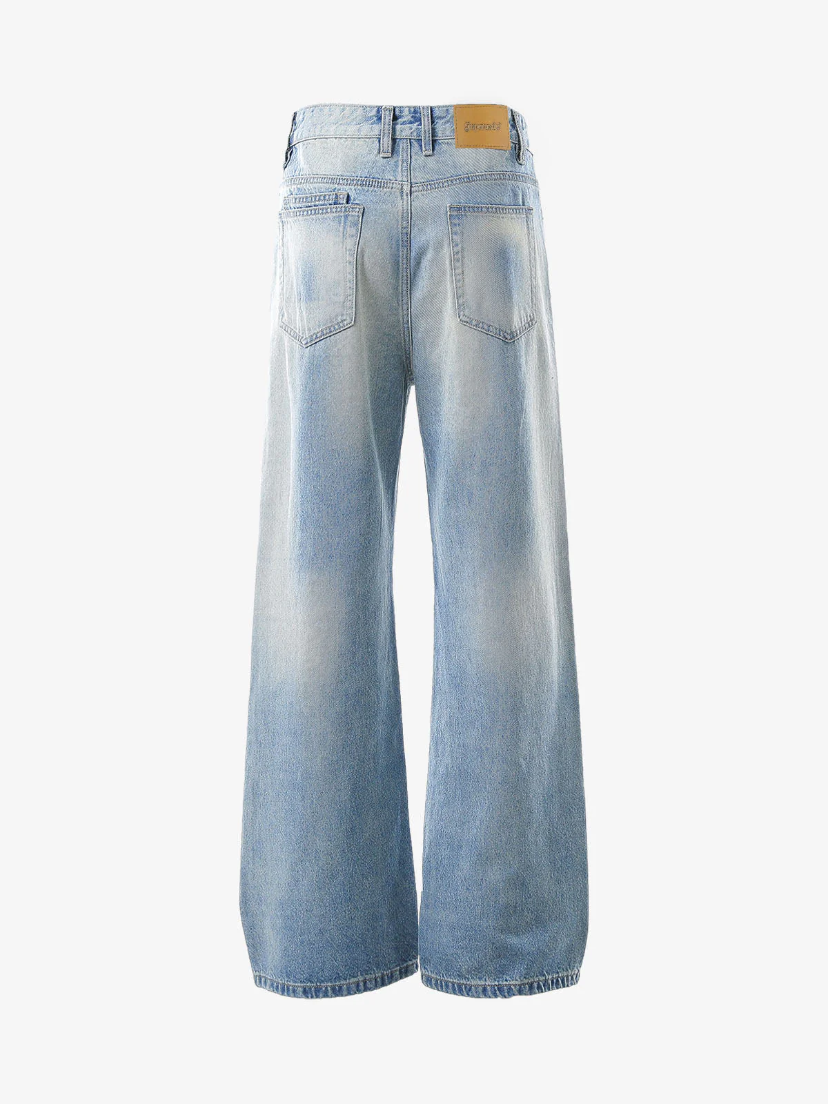 Belt Dislocation Creative Washed Jeans - Image 2
