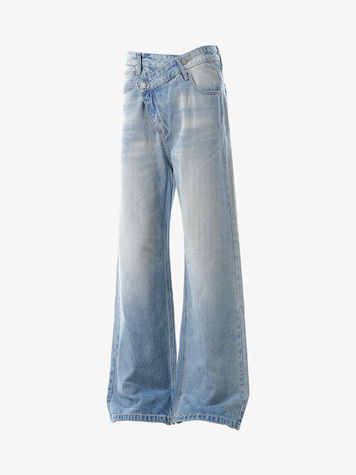 Belt Dislocation Creative Washed Jeans - Image 3