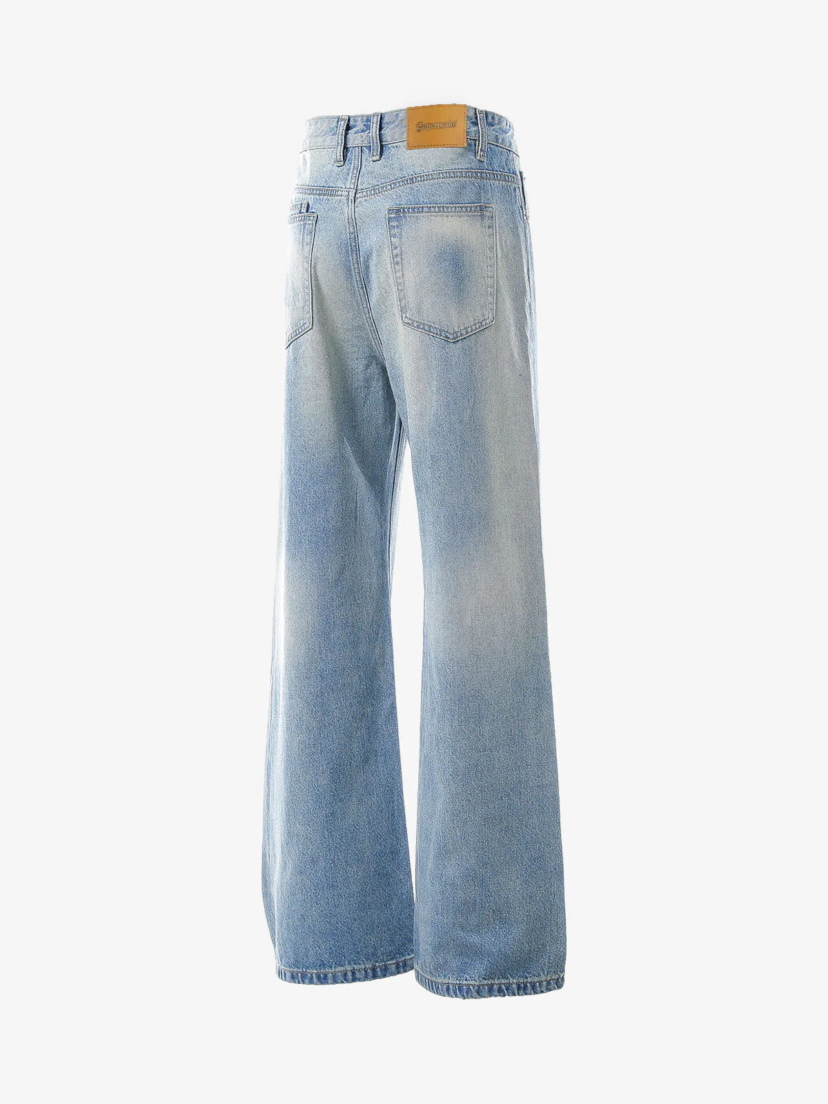 Belt Dislocation Creative Washed Jeans - Image 4