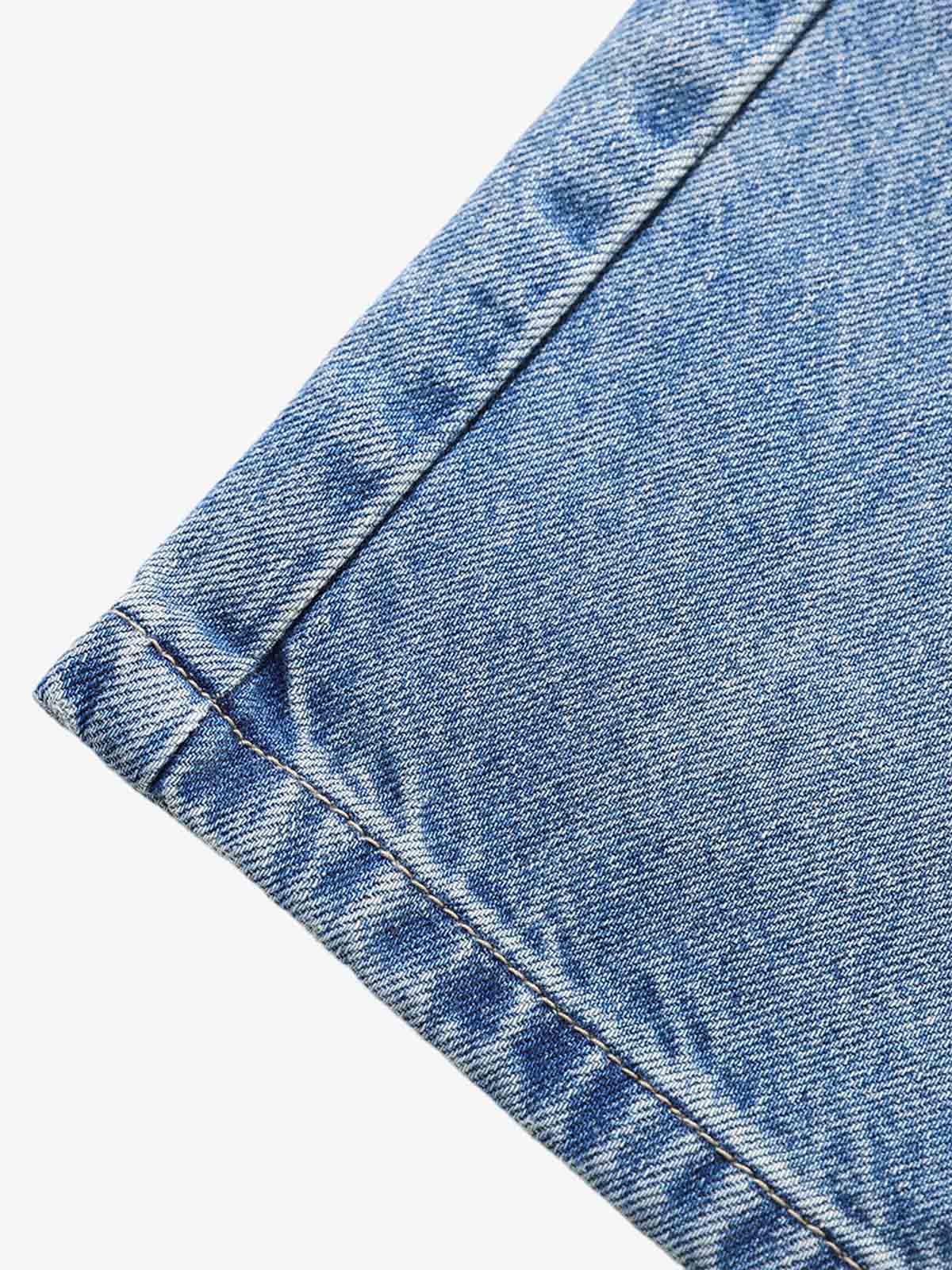 Belt Dislocation Creative Washed Jeans - Image 6