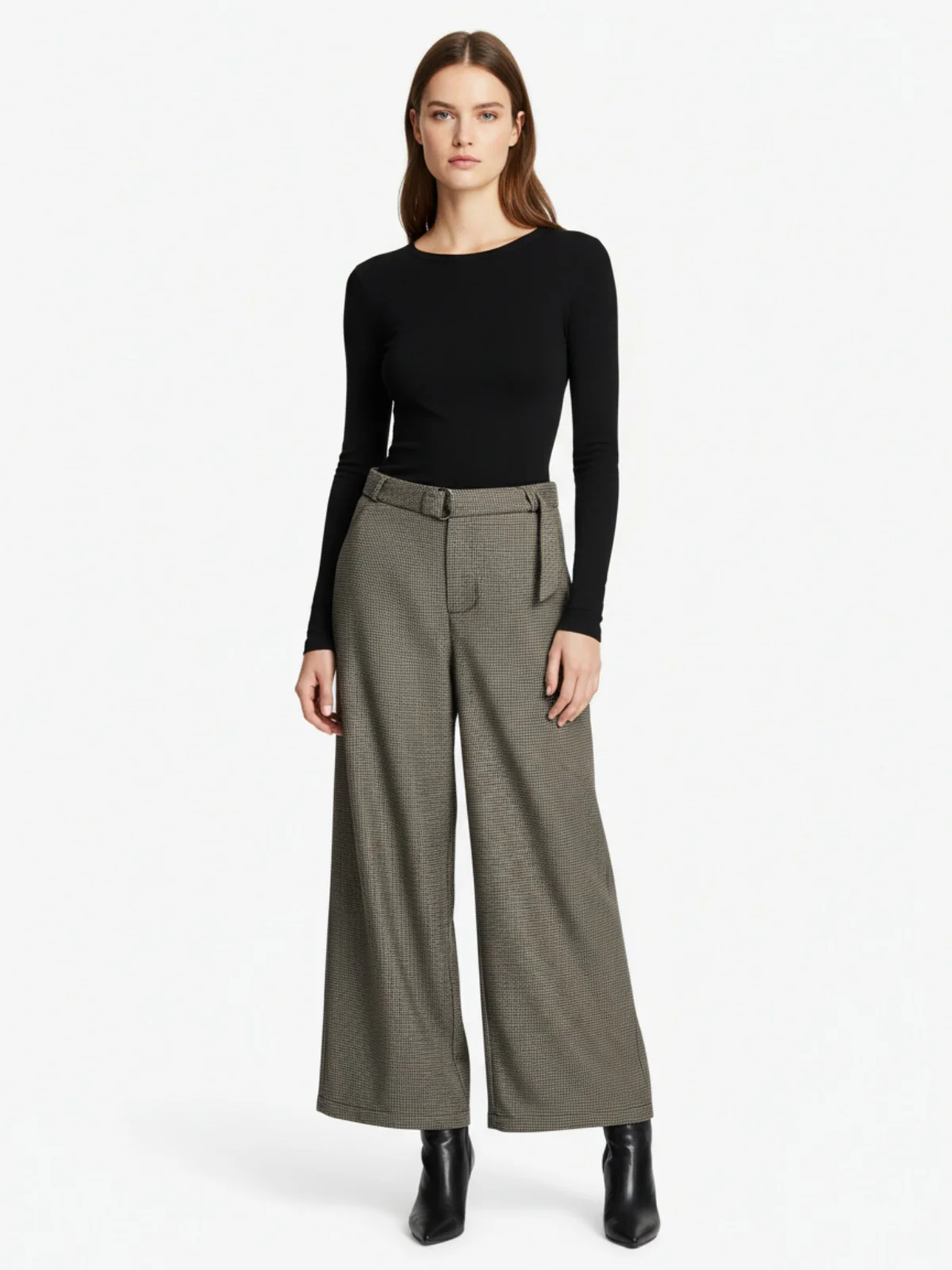 Belted Houndstooth Blazer Pants - Image 3
