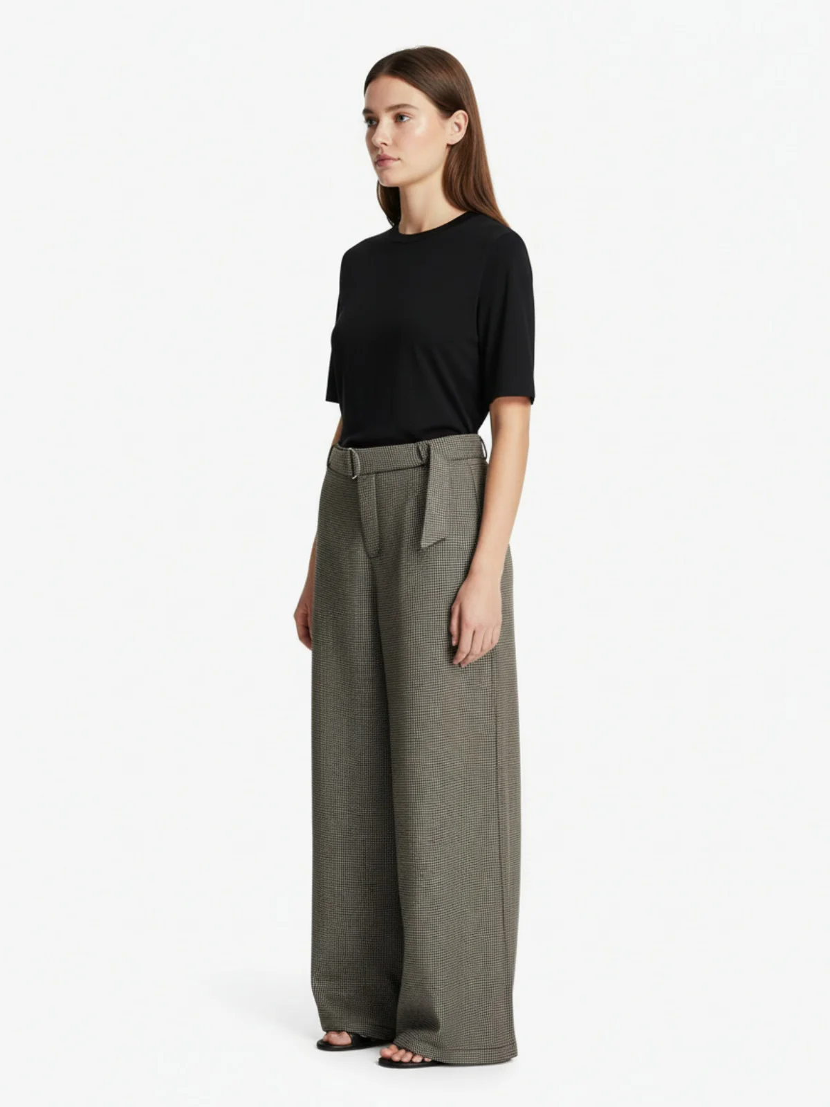 Belted Houndstooth Blazer Pants - Image 5