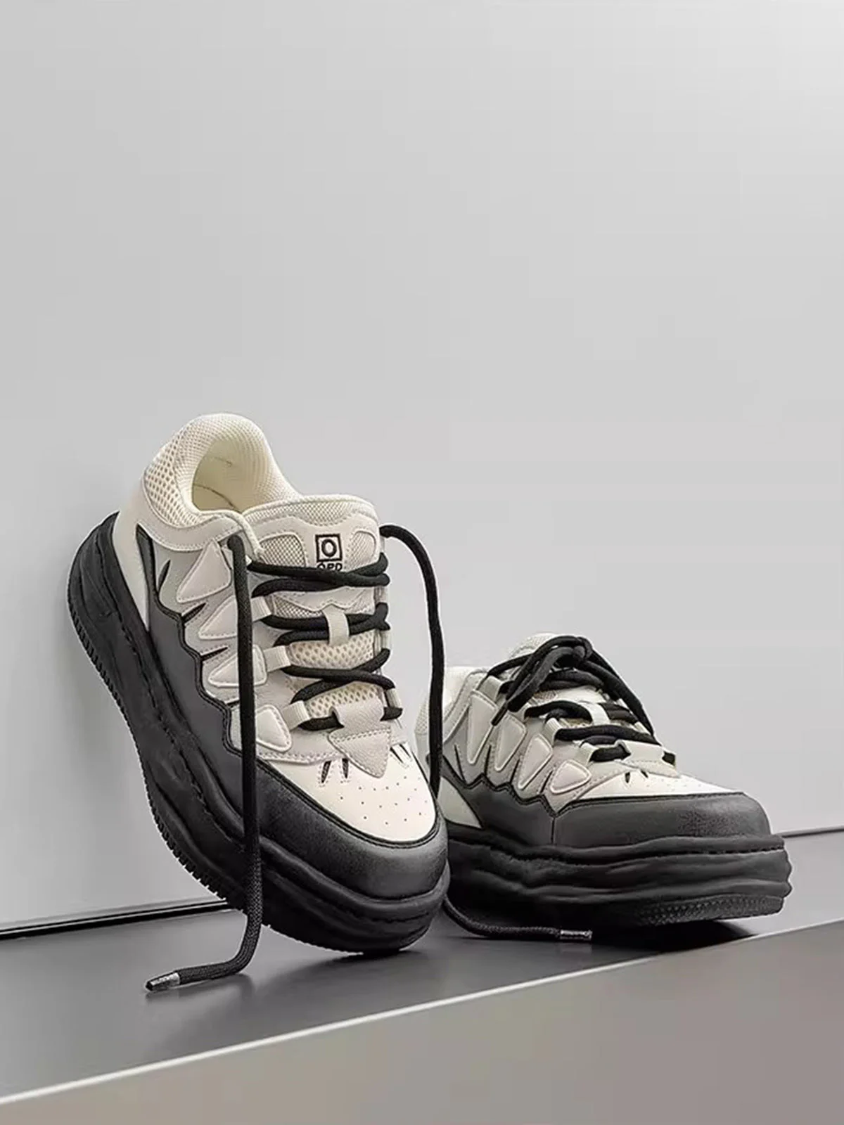 Black And White Platform Sneakers - 2449 - Image 4