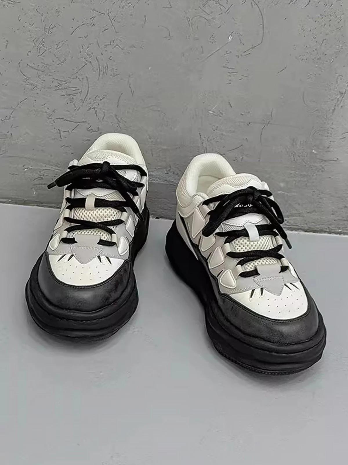 Black And White Platform Sneakers - 2449 - Image 5