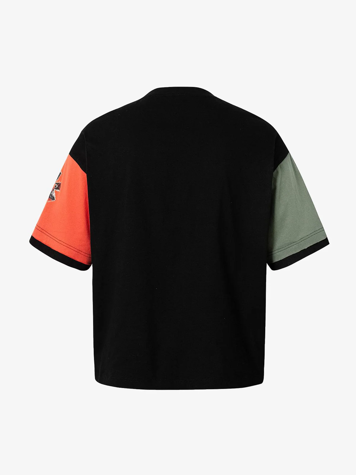Contrast Color Patchwork Print T-Shirt - Image 9