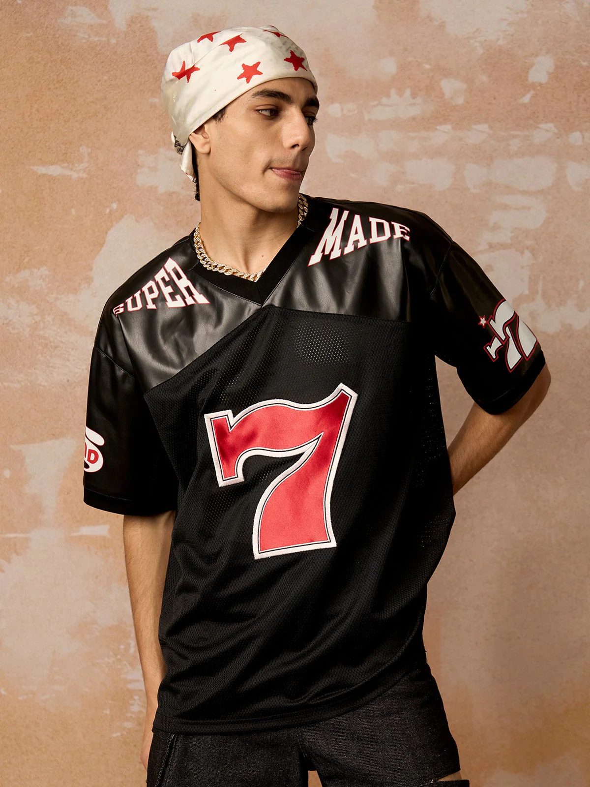 Original "SUPER 7" V-Neck Jersey T-SHIRT - Image 2