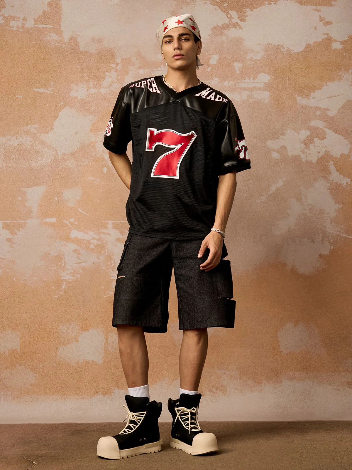Original "SUPER 7" V-Neck Jersey T-SHIRT - Image 5
