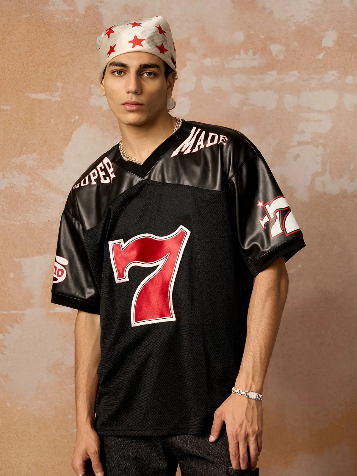 Original "SUPER 7" V-Neck Jersey T-SHIRT - Image 6