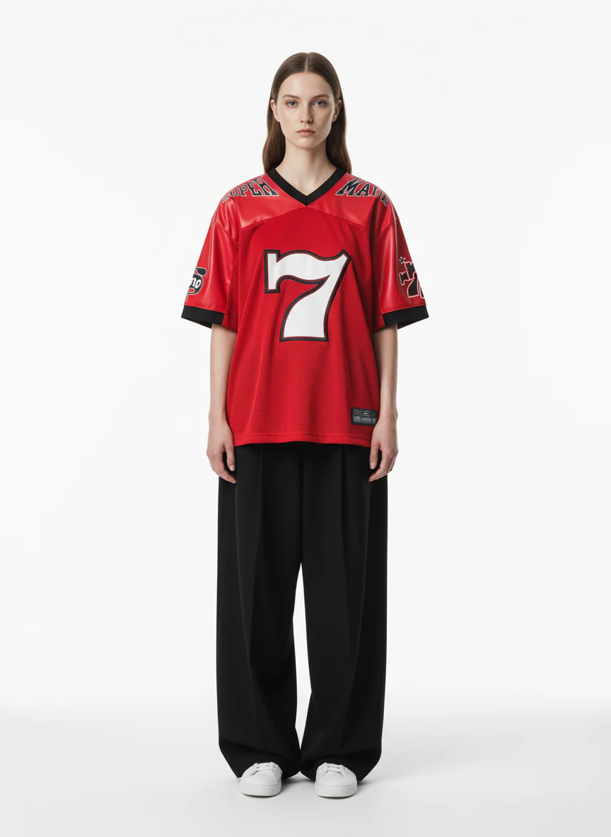 Original "SUPER 7" V-Neck Jersey T-SHIRT - 2424 - Image 3