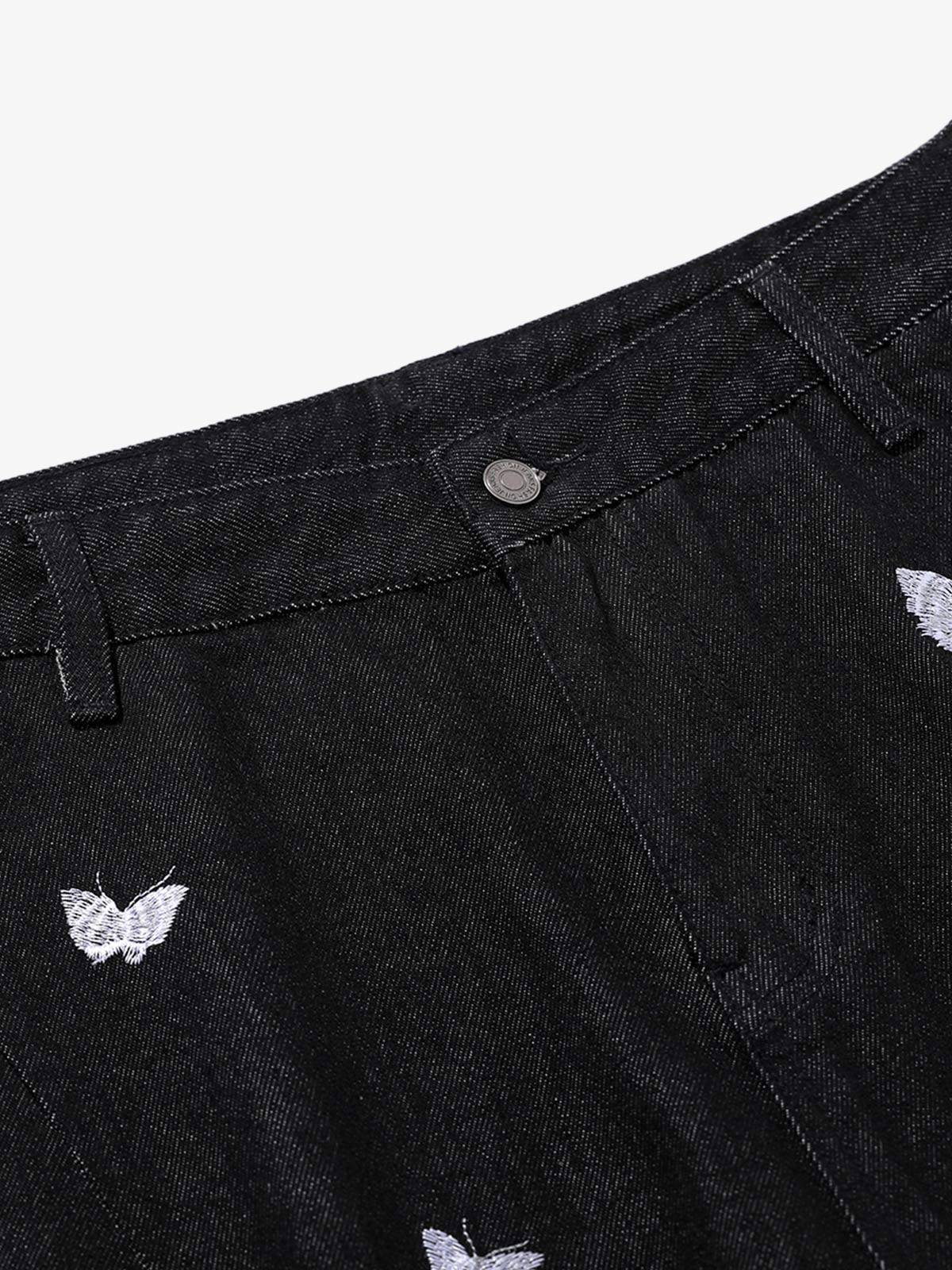 Butterfly Embroidered Scimitar Jeans - Image 4