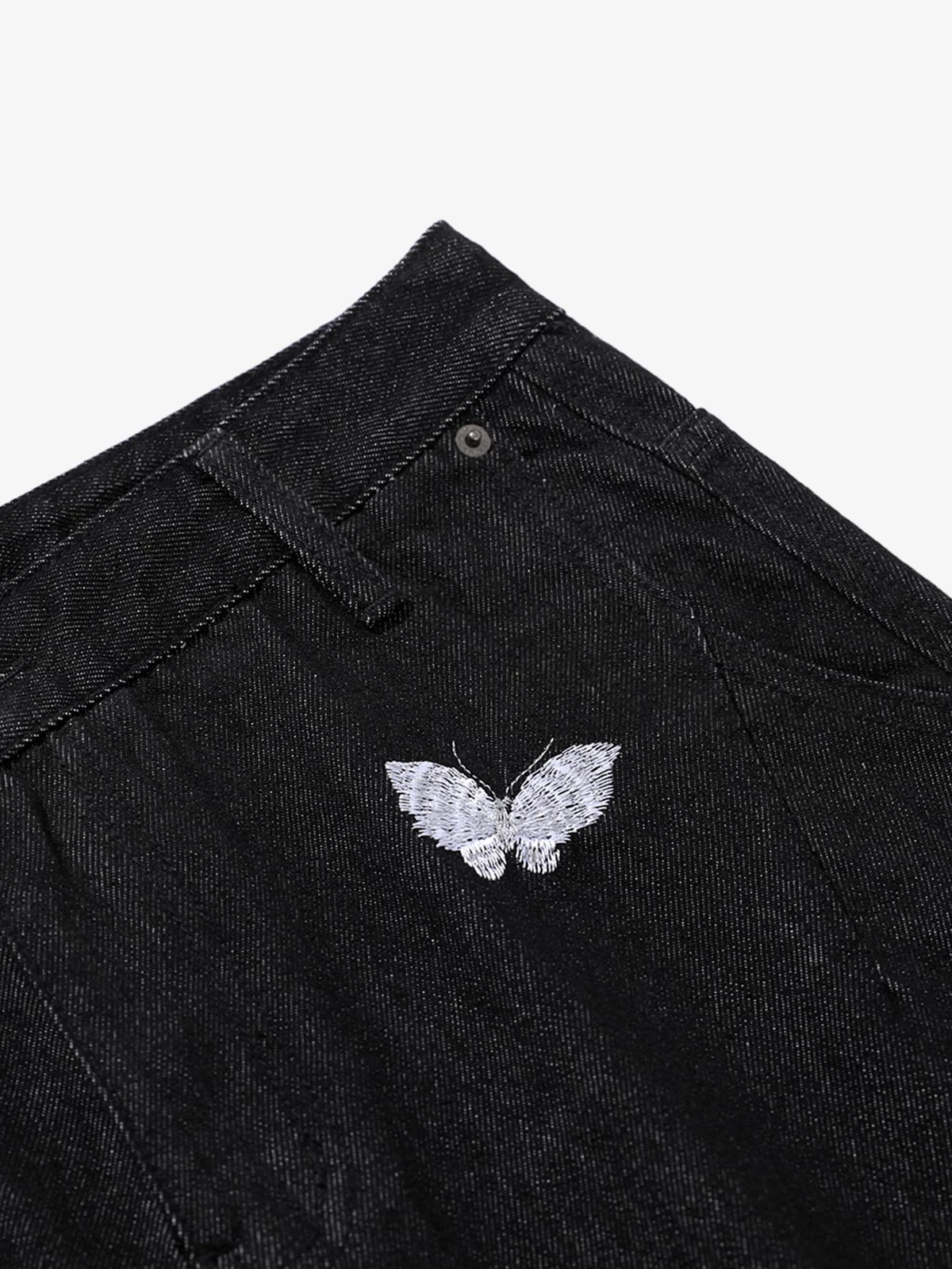 Butterfly Embroidered Scimitar Jeans - Image 5