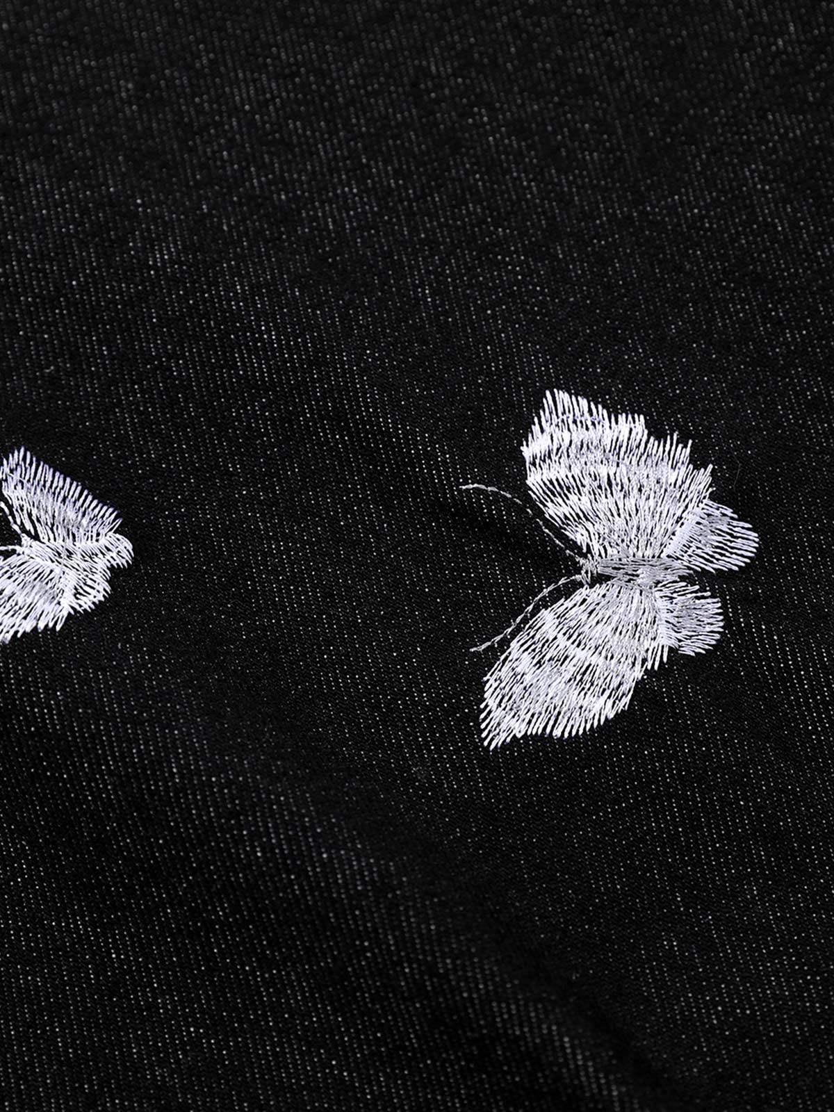 Butterfly Embroidered Scimitar Jeans - Image 7