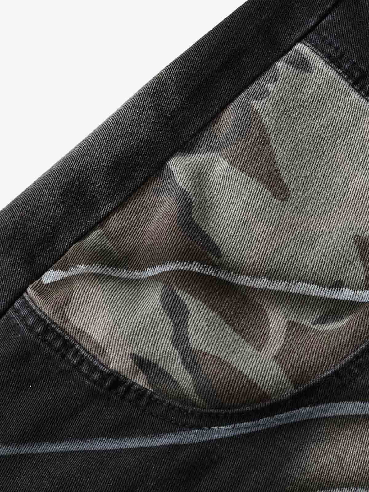 Butterfly Spray Graphic Camo Pocket Barrel Jeans - Image 7