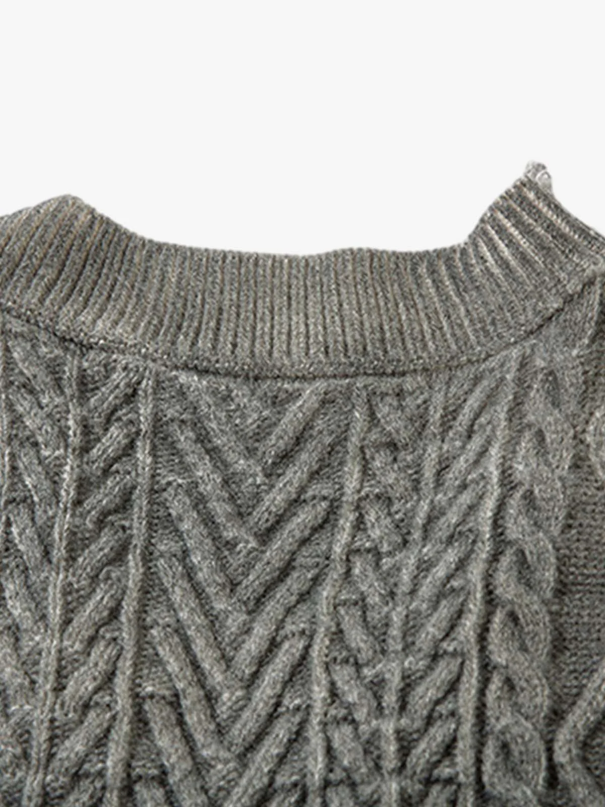 Cable Knit Cardigan Damaged Dirty Dyed Sweater - Image 11