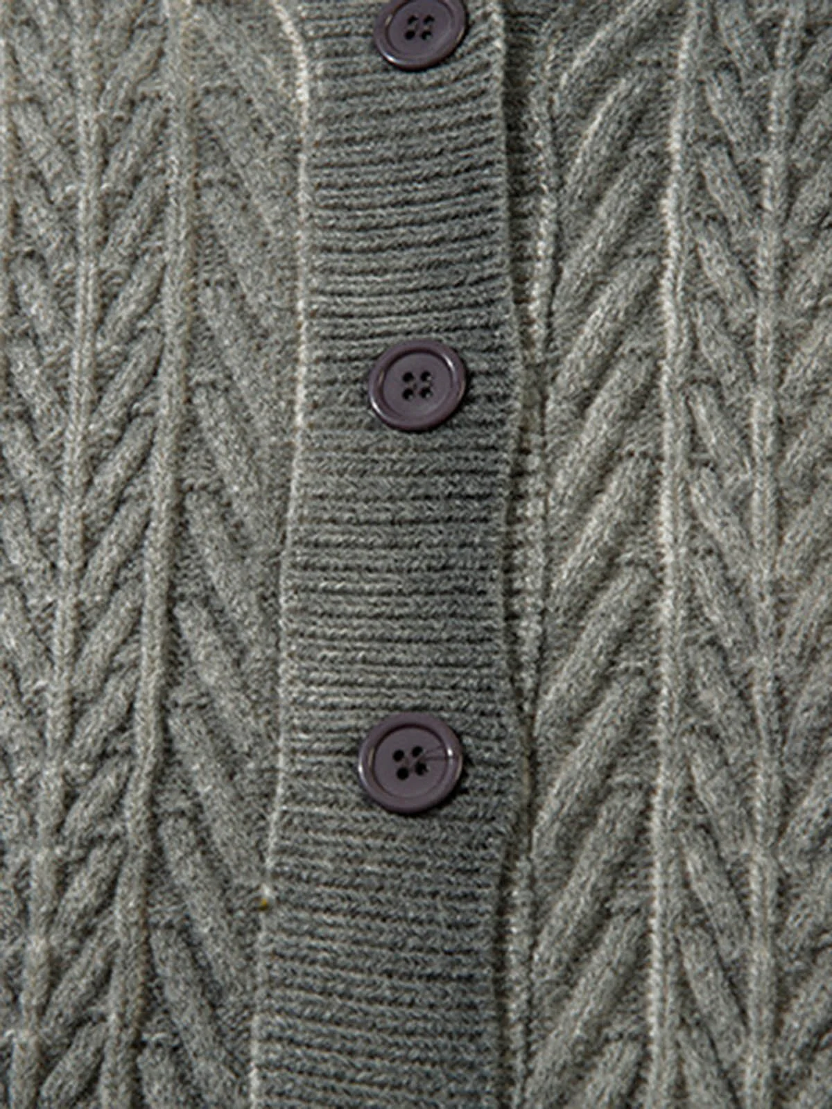 Cable Knit Cardigan Damaged Dirty Dyed Sweater - Image 12