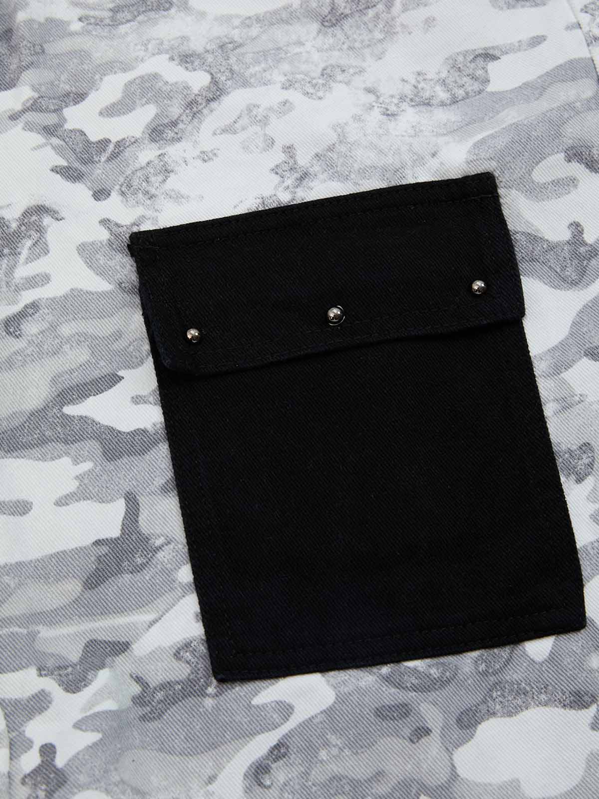 Camo Embroidered Double Waist Lace-Up Wide Leg Cargo Pants - Image 8