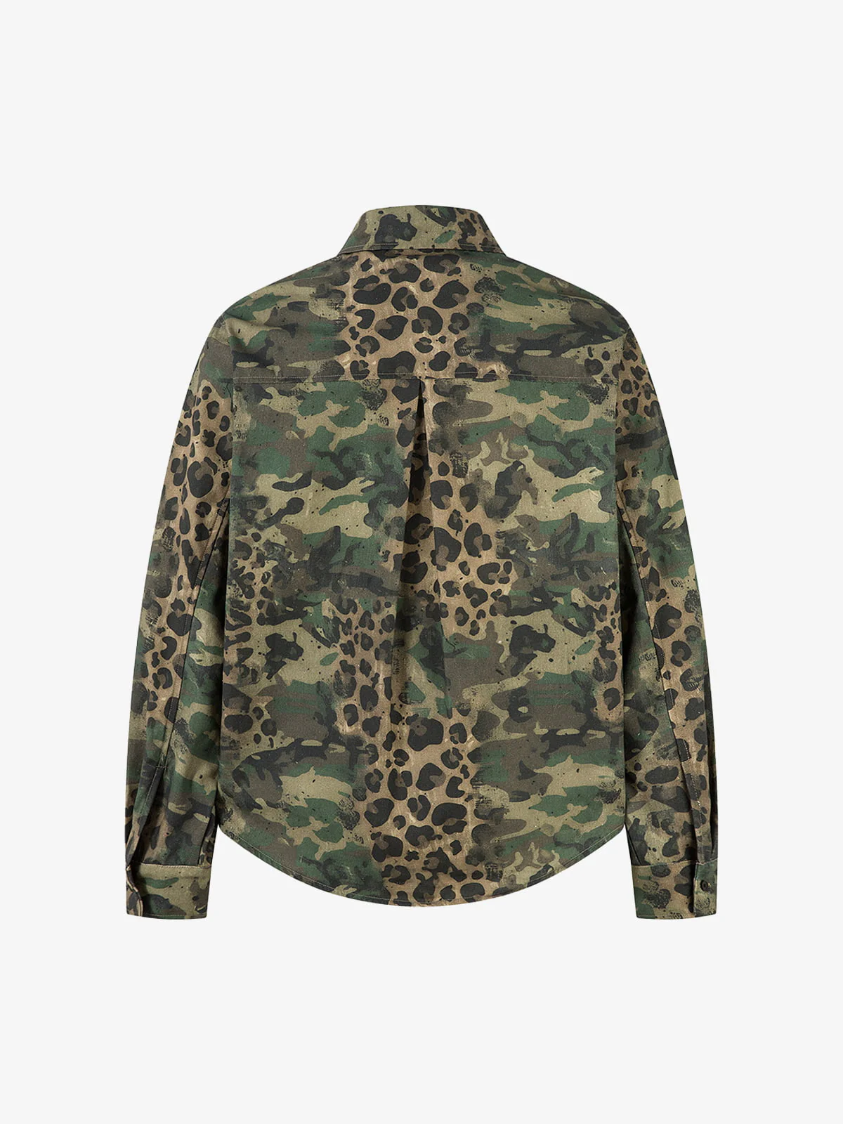Camo Leopard Patchwork Button Up Shirt - Image 2