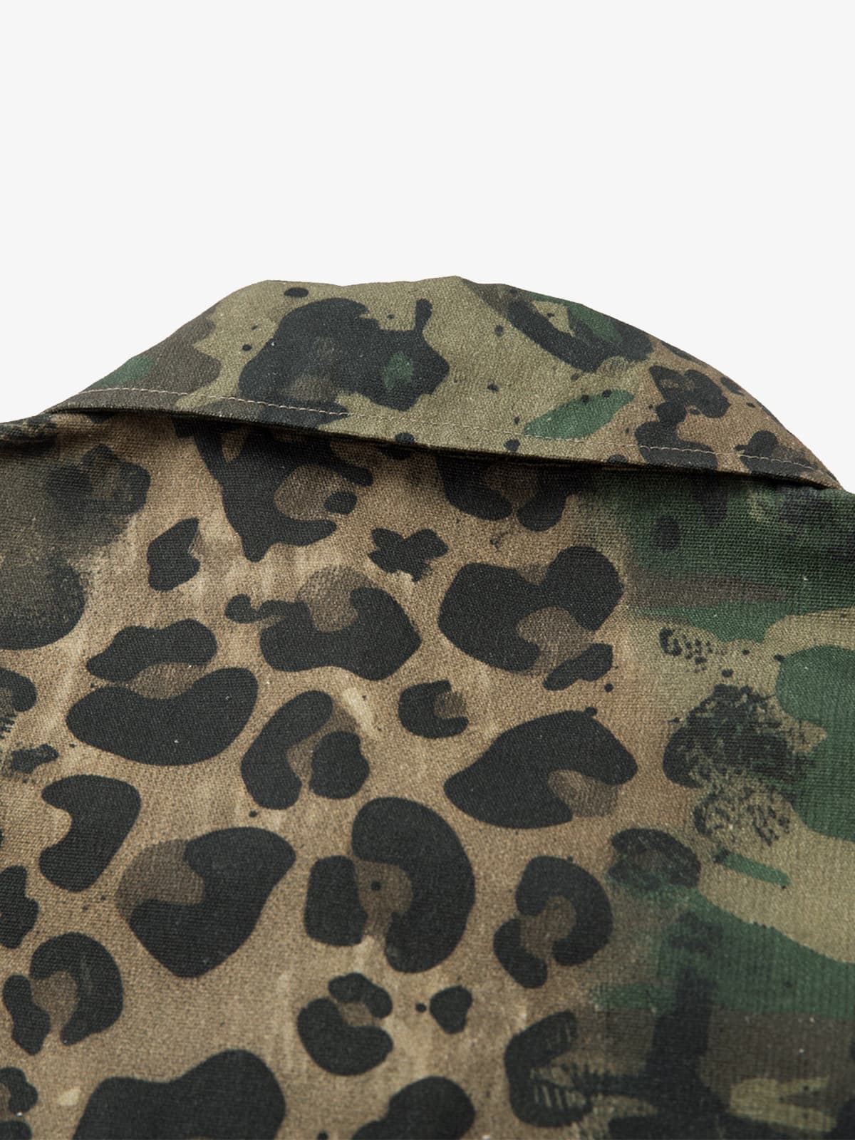 Camo Leopard Patchwork Button Up Shirt - Image 4
