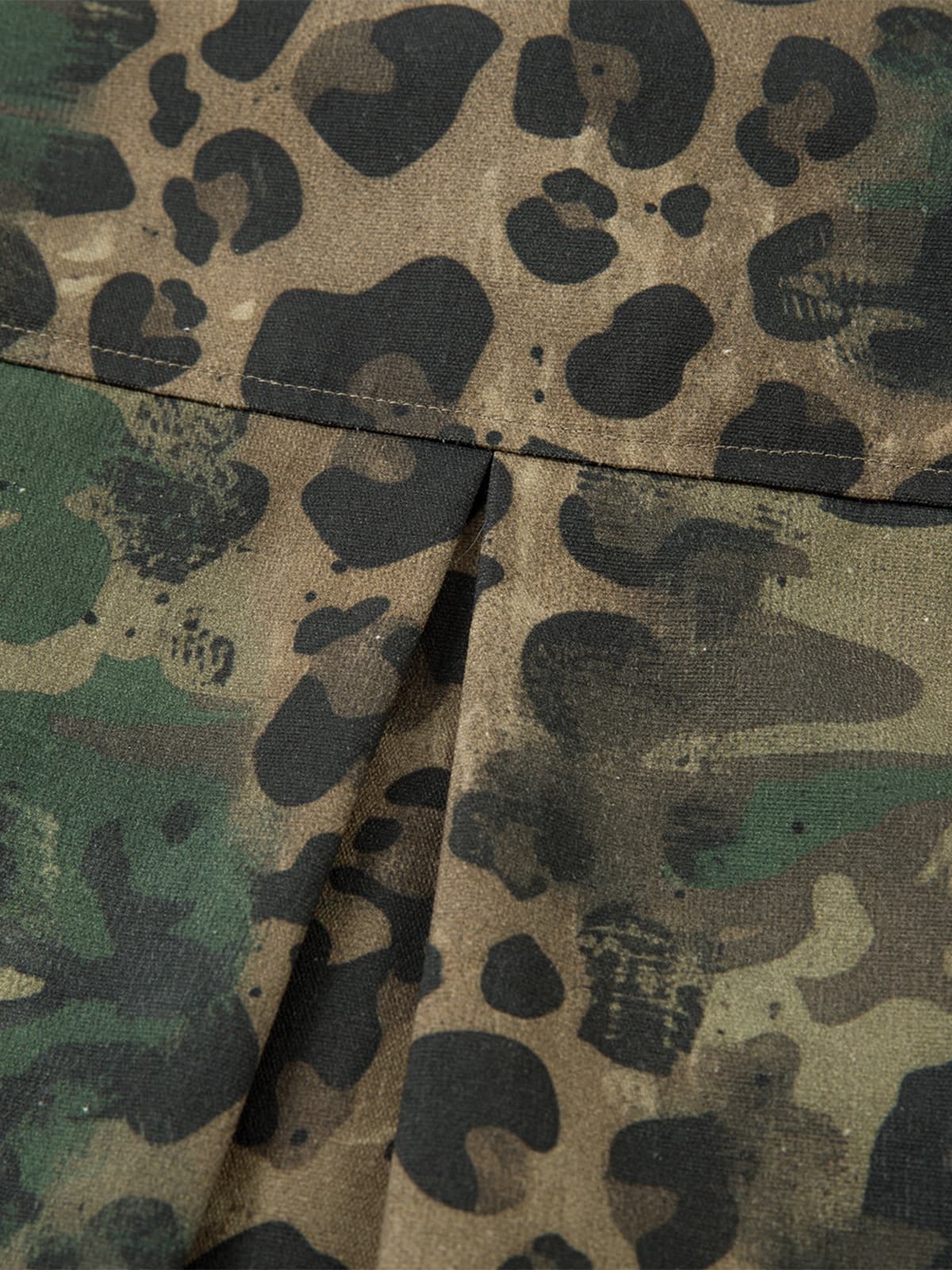 Camo Leopard Patchwork Button Up Shirt - Image 5