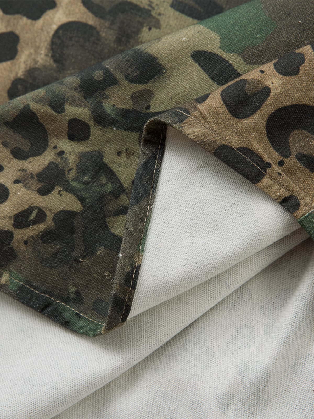 Camo Leopard Patchwork Button Up Shirt - Image 7
