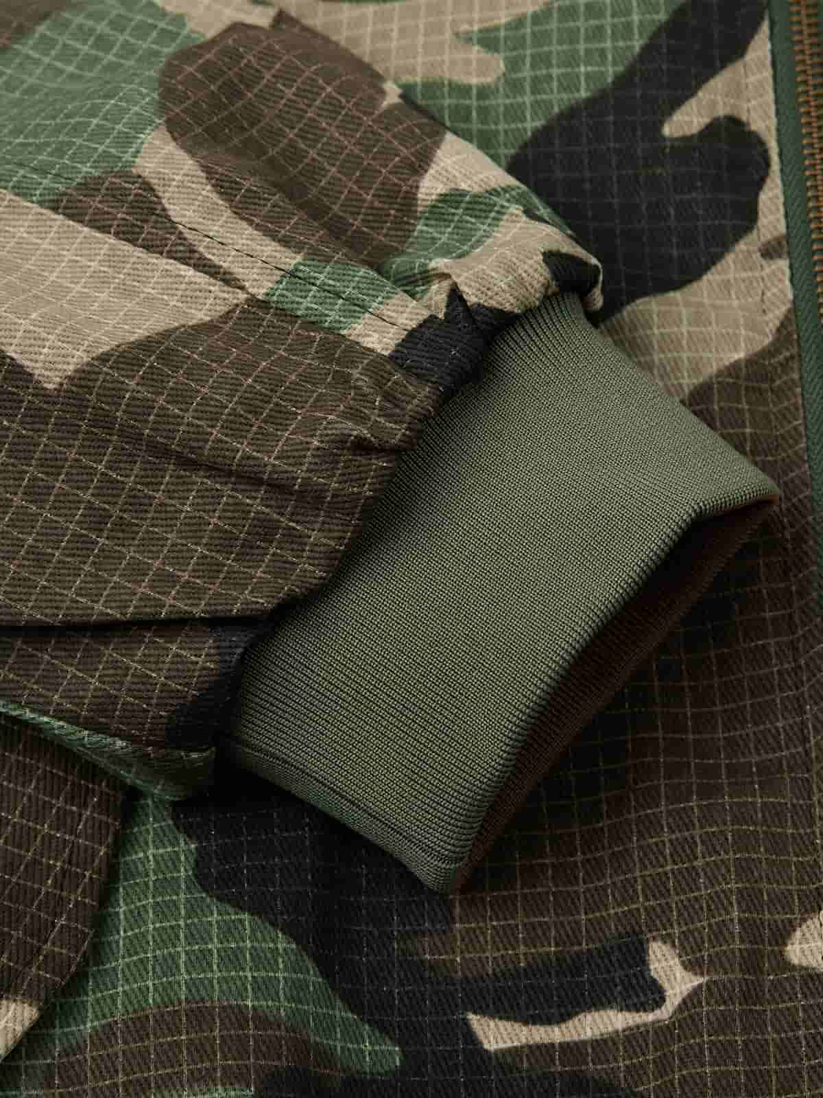 Camouflage Fur Collar Reversible Cotton Jacket - 2499 - Image 11