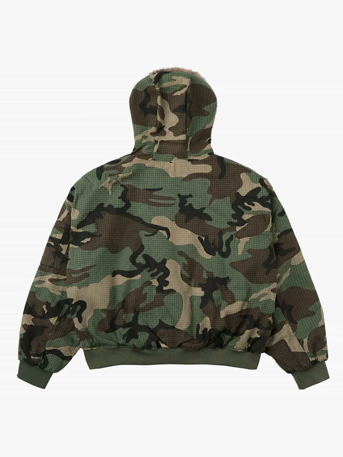 Camouflage Fur Collar Reversible Cotton Jacket - 2499 - Image 6