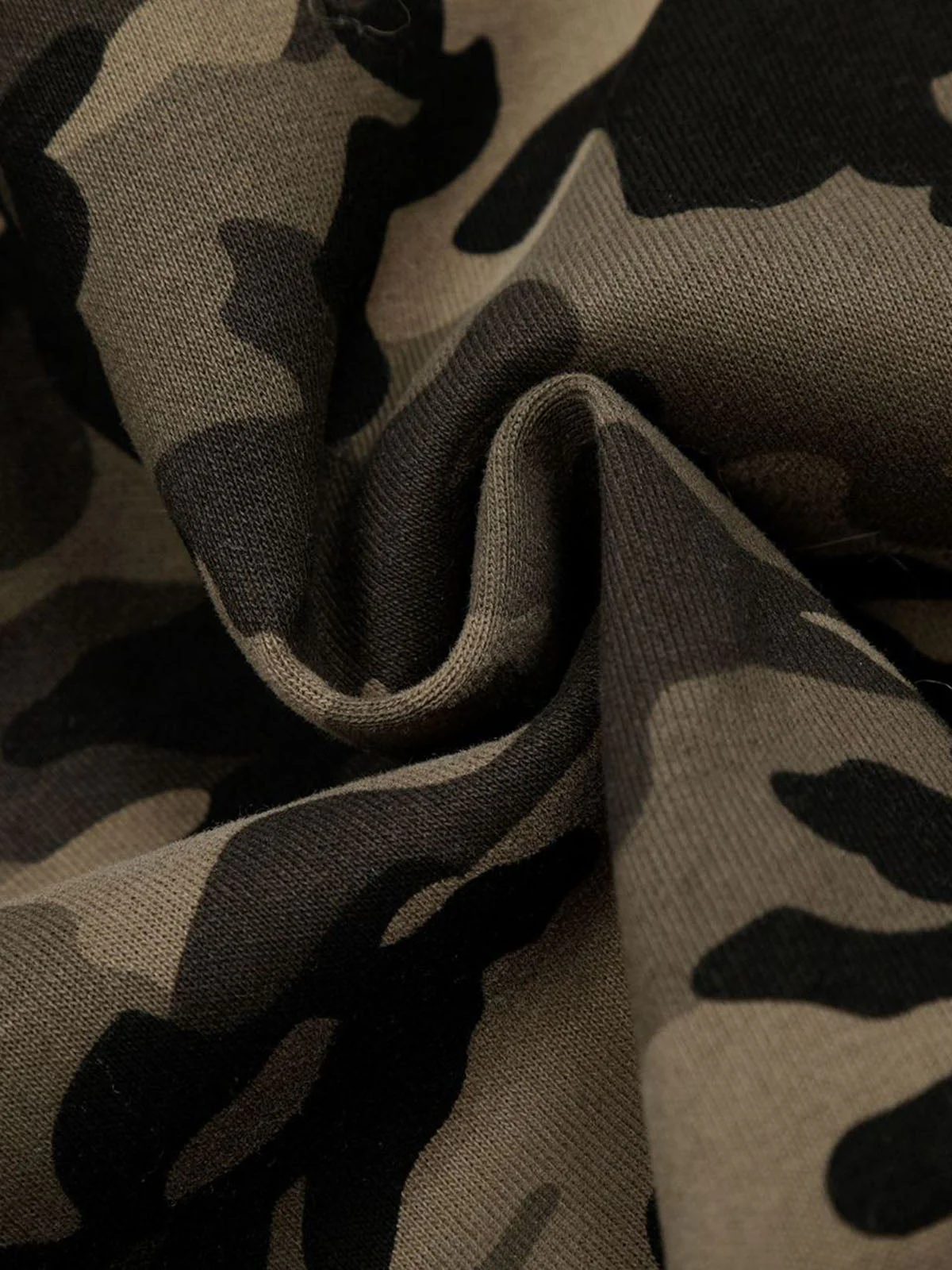 Camouflage Embroidery Patchwork Cardigan Fur Collar Hooded Sweatshirt - Image 8