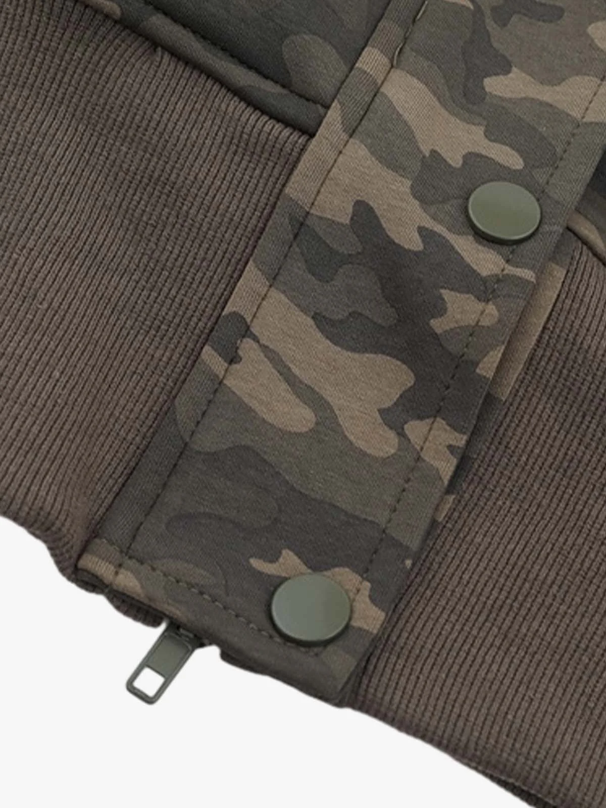 Camouflage Cardigan Utility Zip Up Fur Hooded Jacket - Image 7