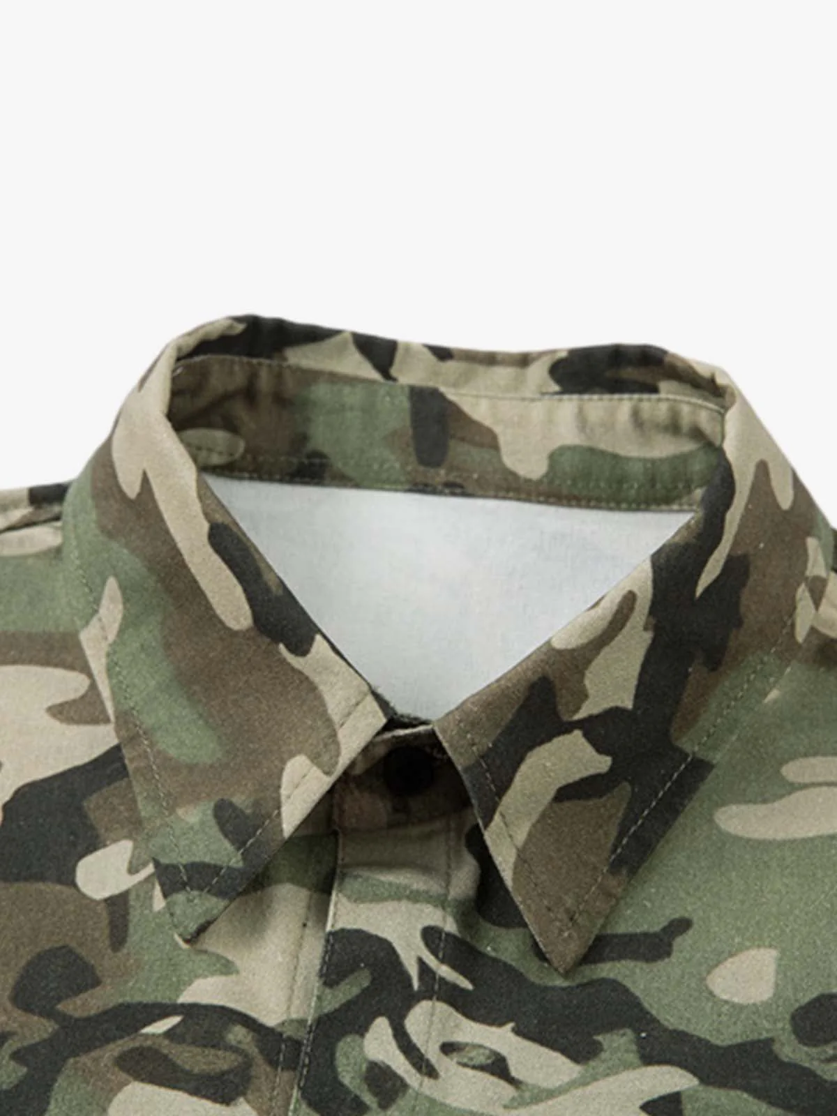 Camouflage Leopard Patchwork Layered Shirt - Image 3