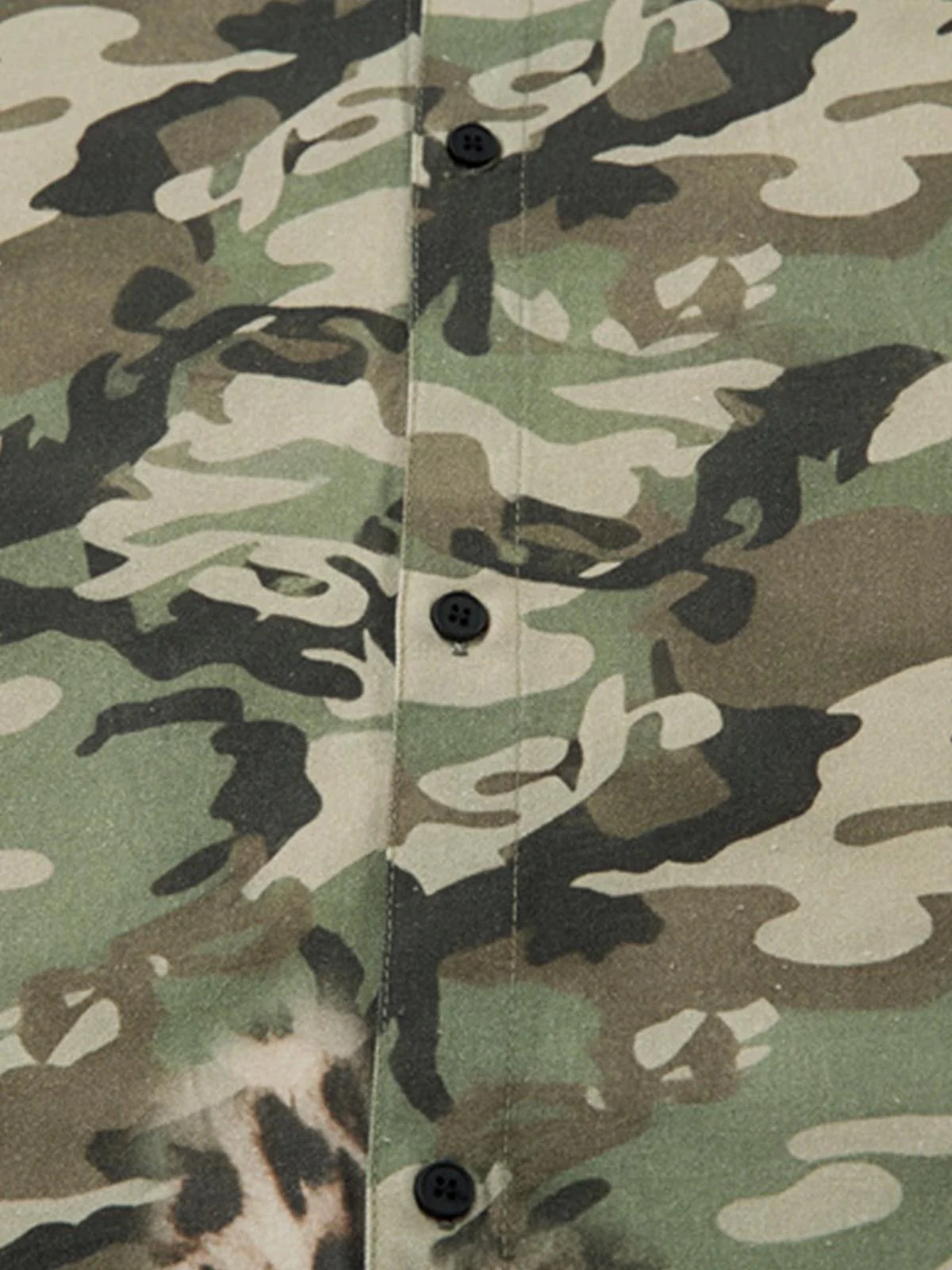 Camouflage Leopard Patchwork Layered Shirt - Image 7