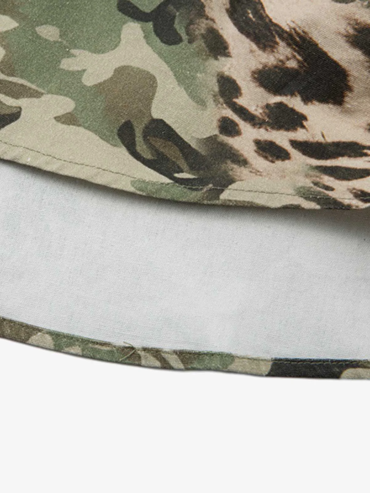 Camouflage Leopard Patchwork Layered Shirt - Image 9