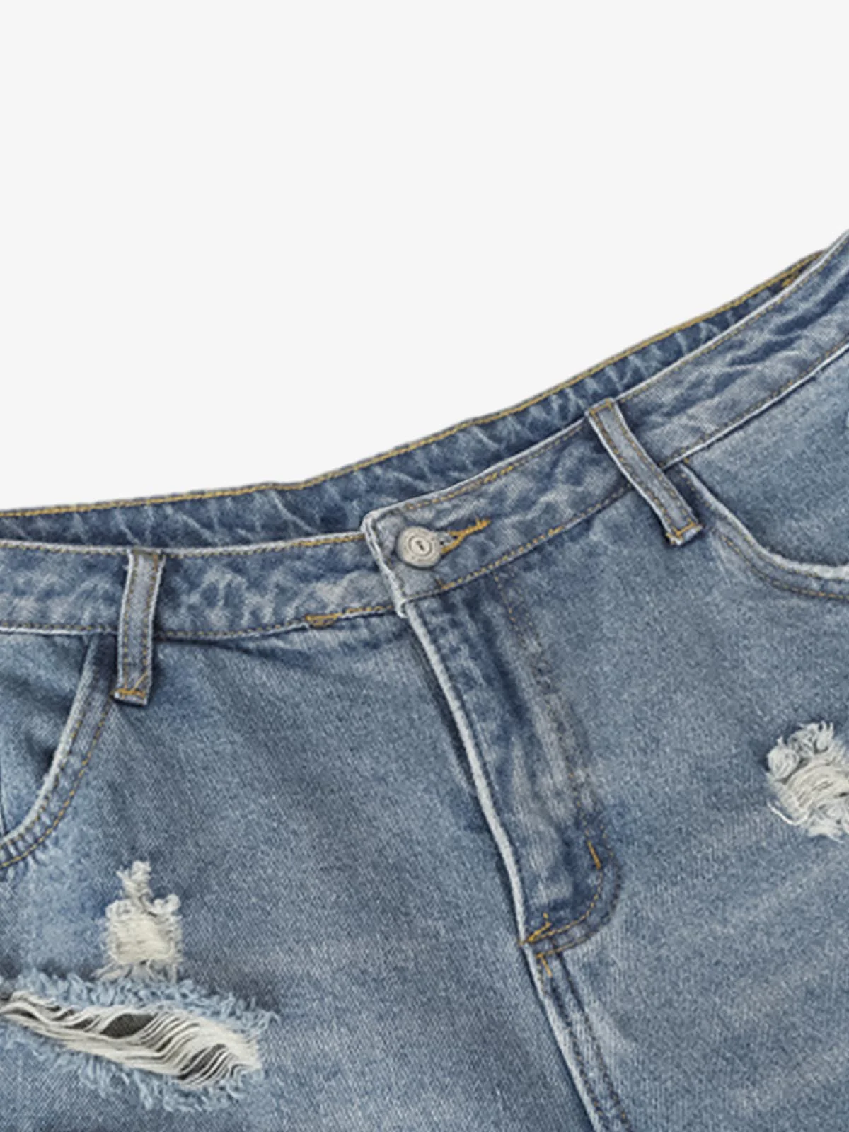 Camouflage Patchwork Ripped Cargo Jeans - 2452 - Image 6