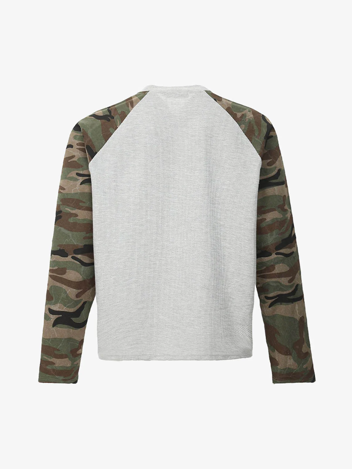 Camouflage Stitching Raglan Long Sleeve T-Shirt - Image 3